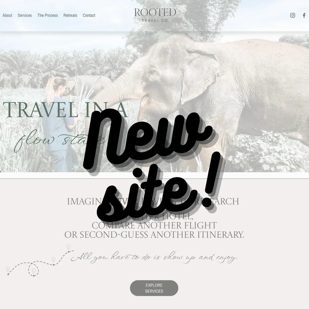✨New Website Launch✨
@rootedtravelcompany 

This was a fun website to design as Rachel, the owner of @rootedtravelcompany, wanted to layer feminine touches of pink and was open to adding in fun elements like the subtle checkered details. These detail