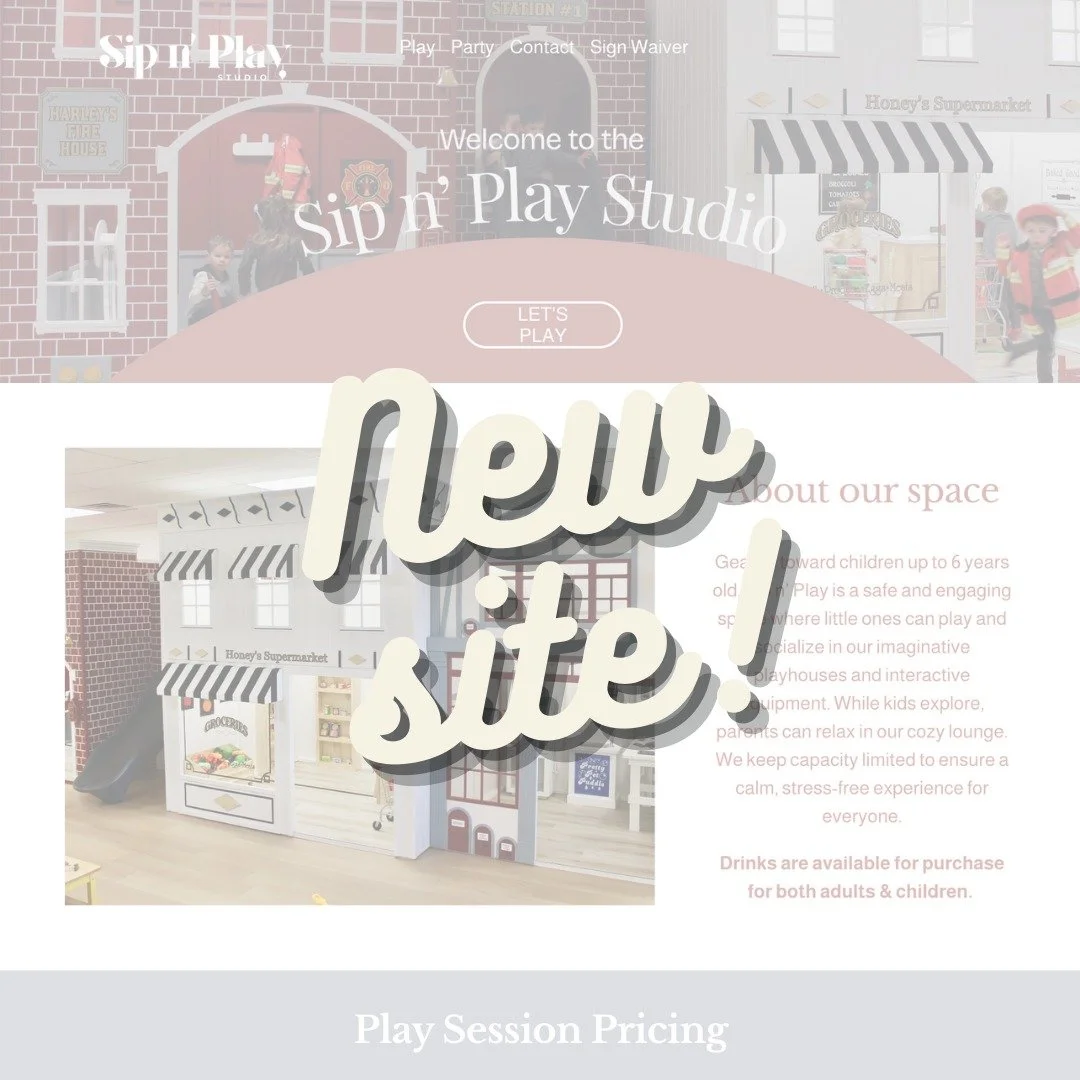 ✨New Website Launch✨
@sipnplaystudio

After working together creating the website for the sister business, @stemstudioparkridge, I was honored to help build a new site for the launch of this amazing playspace in Park Ridge. 

Opening this Thursday, F