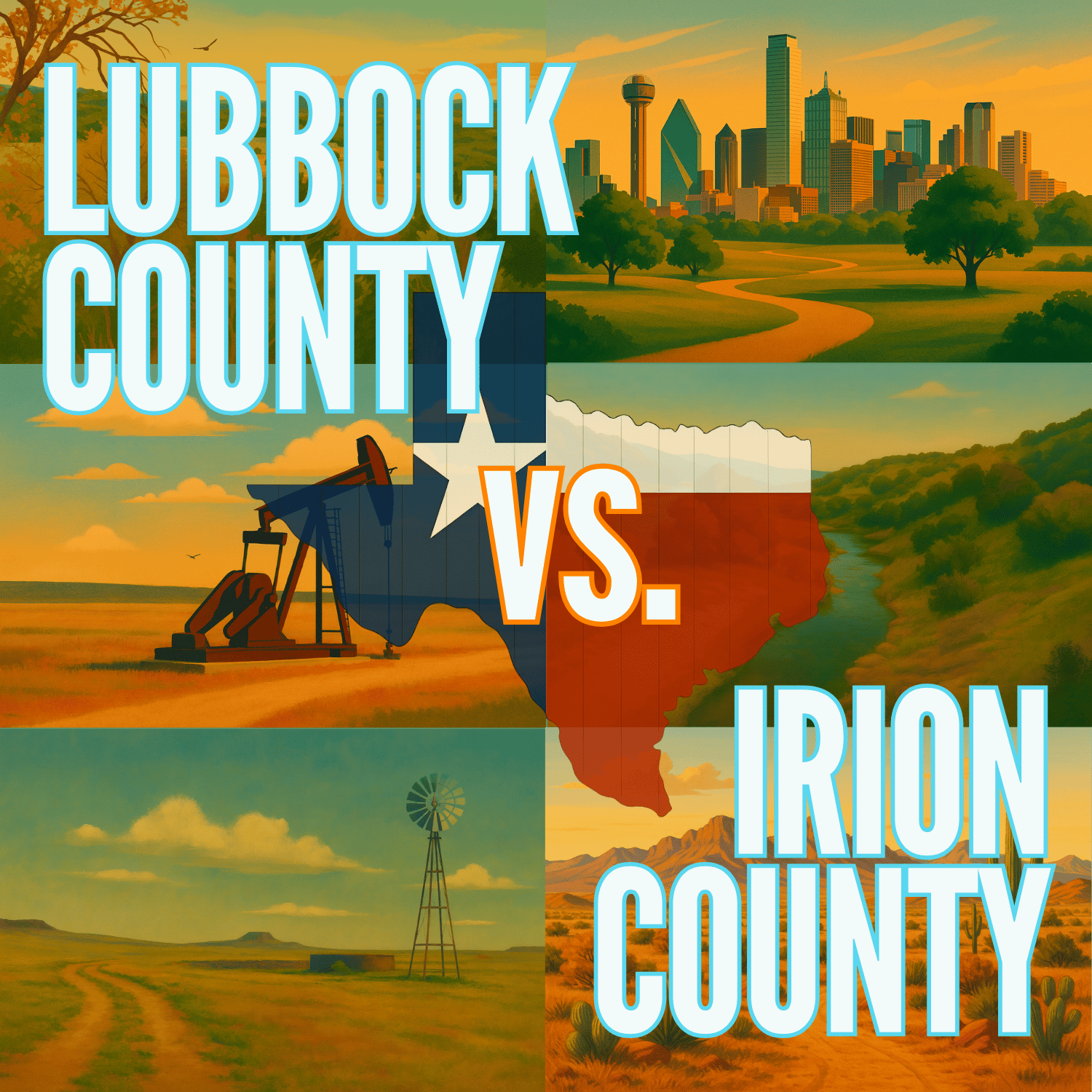 Lubbock County vs. Irion County