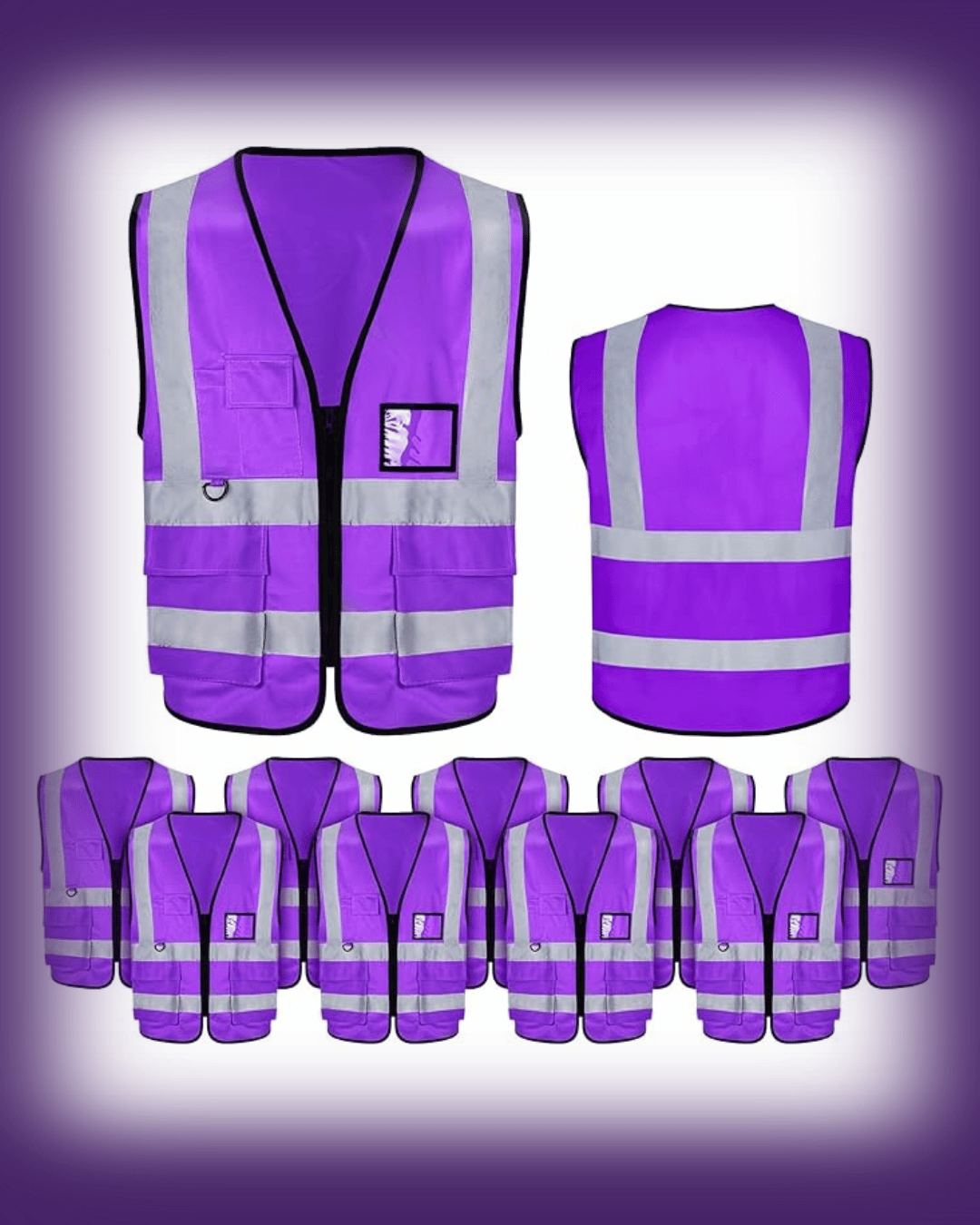 High Viz Safety Vests - Purple