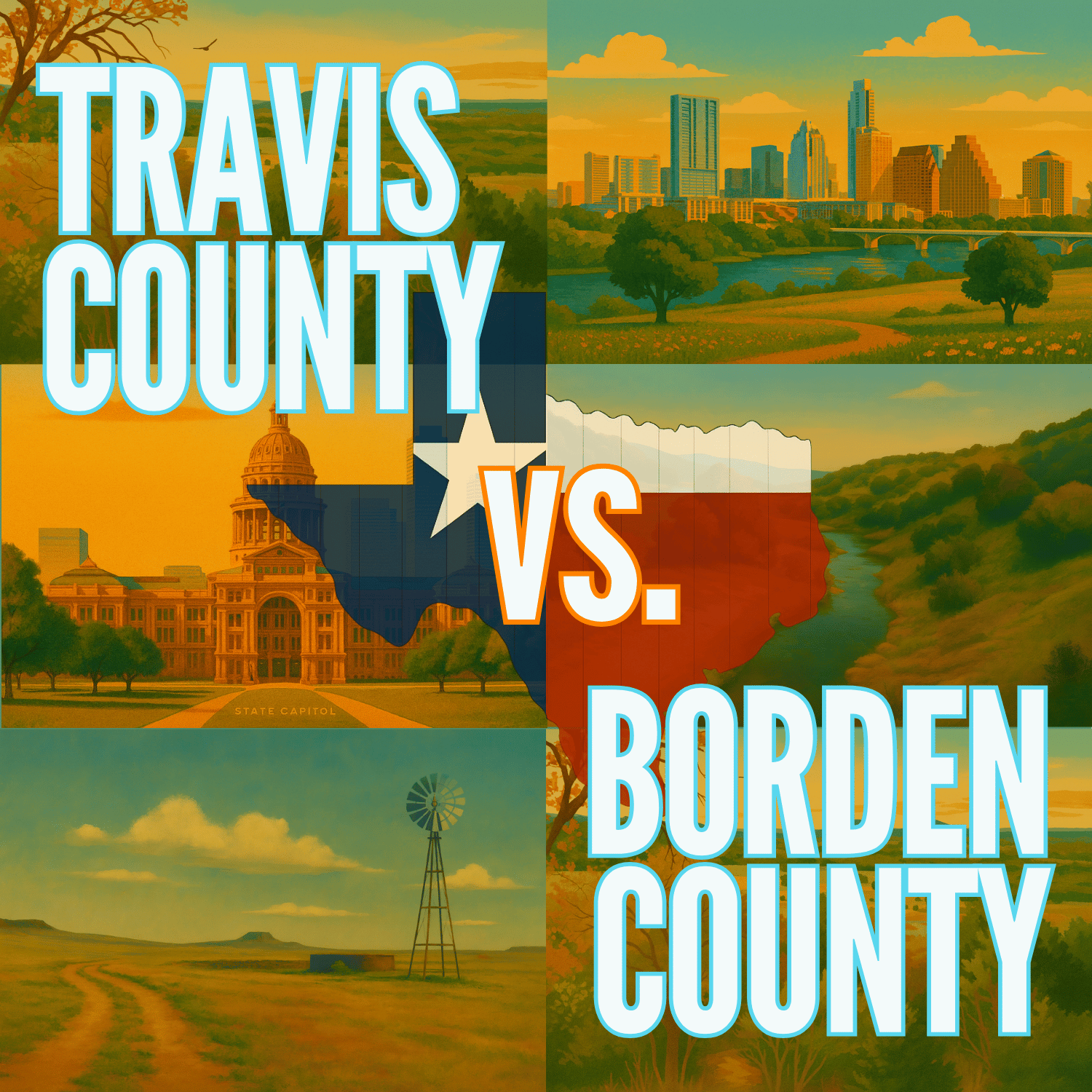 Travis County vs. Borden County