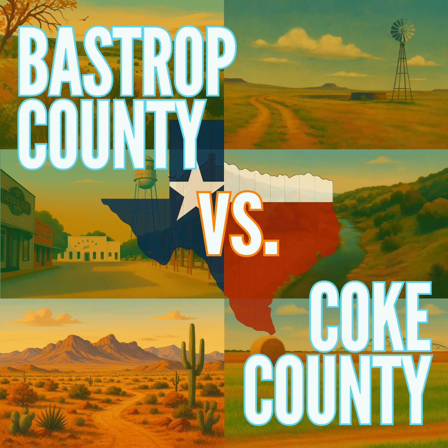 Bastrop County vs. Coke County