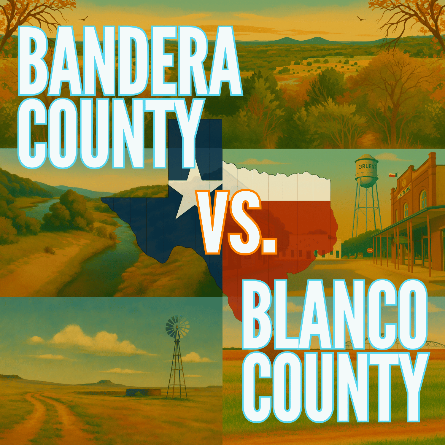 Bandera County vs. Blanco County
