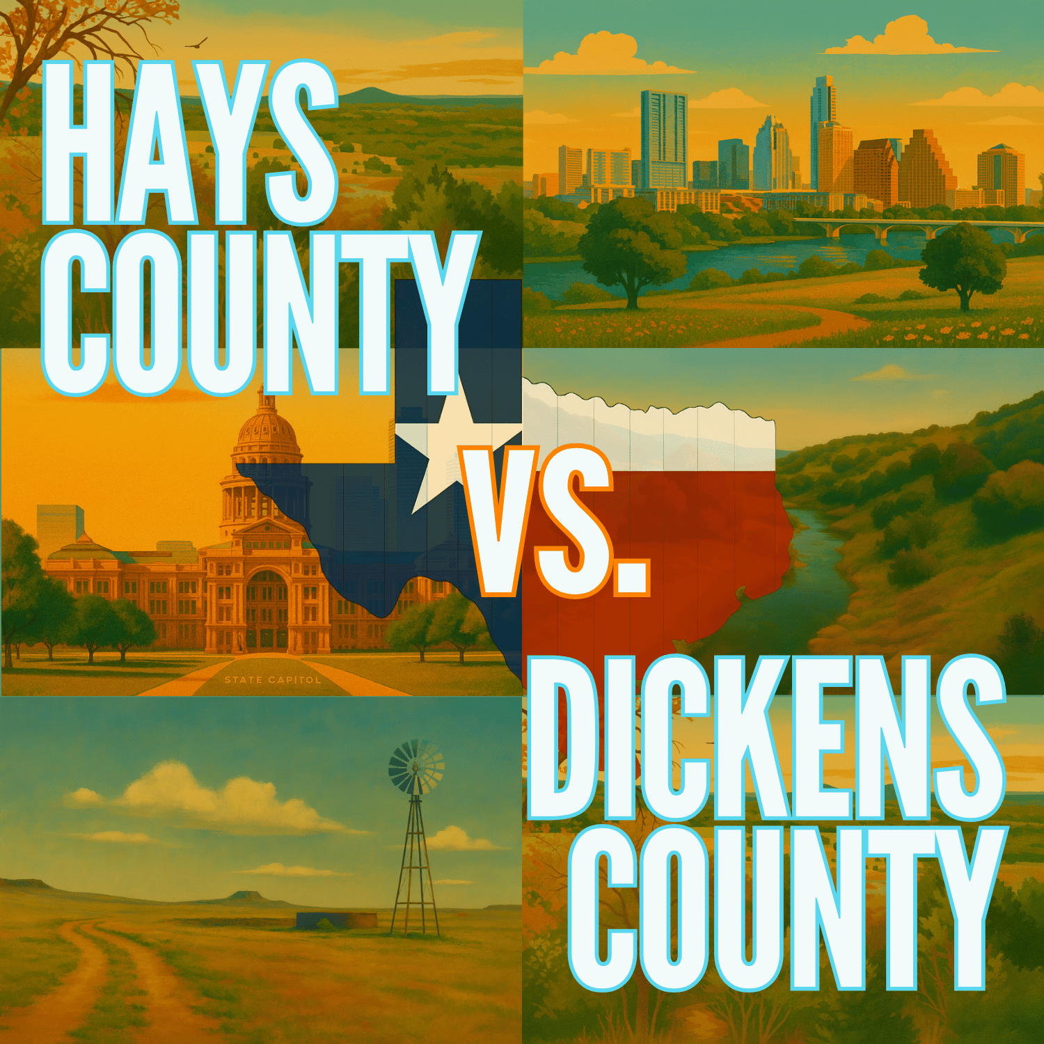 Hays County vs. Dickens County