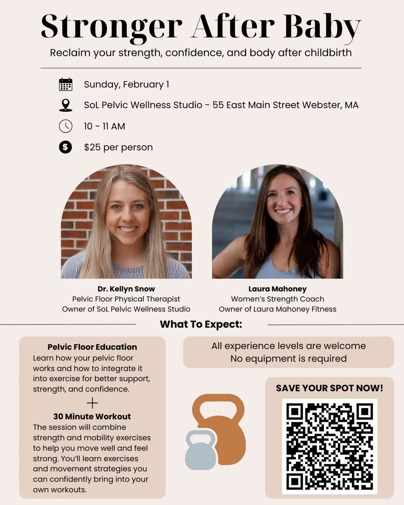 Just under 1 week before our STRONGER AFTER BABY workout class!!! Only a few spots left so grab yours now 🎉🏋️