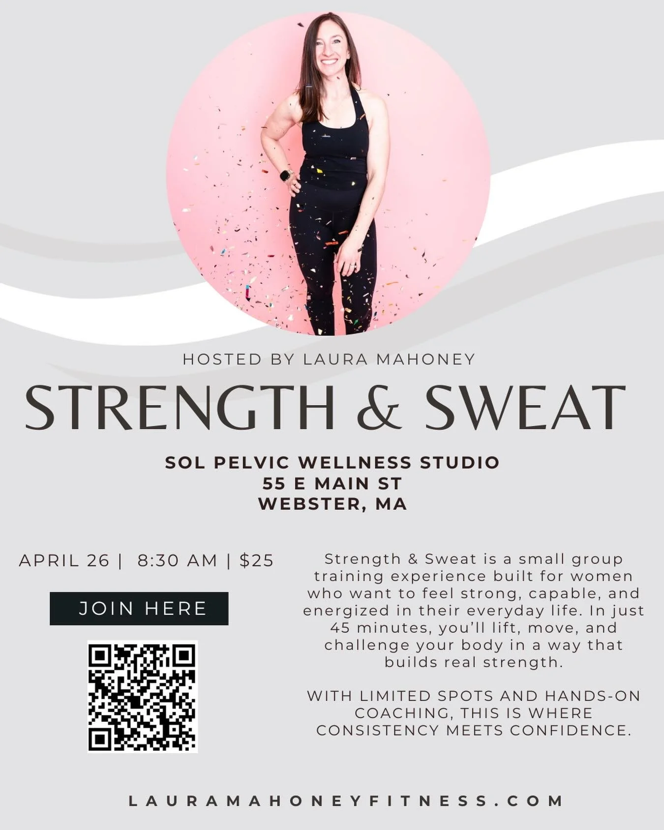 We are welcoming @lauramahoneyfitness back to the studio for her own workout class!! She&rsquo;s going to be taking over the studio and running you ladies through a 45 minute strength class. Space is limited so grab you spot now 🏋️🎉🤍