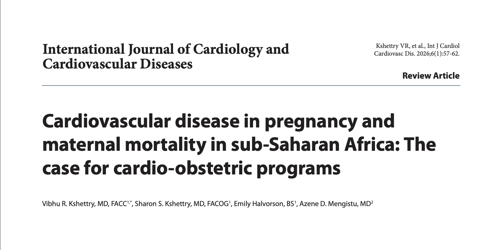 Heart Disease is a Growing Threat to Mothers in Sub-Saharan Africa