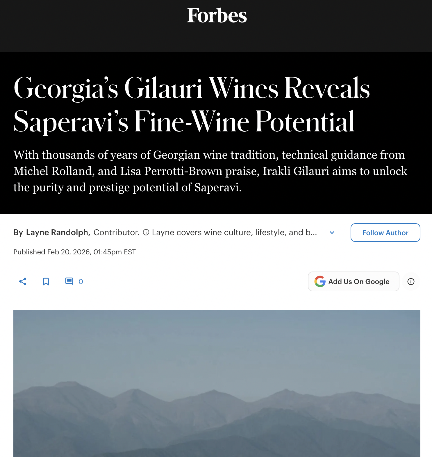 Georgia’s Gilauri Wines Reveals Saperavi’s Fine-Wine Potential