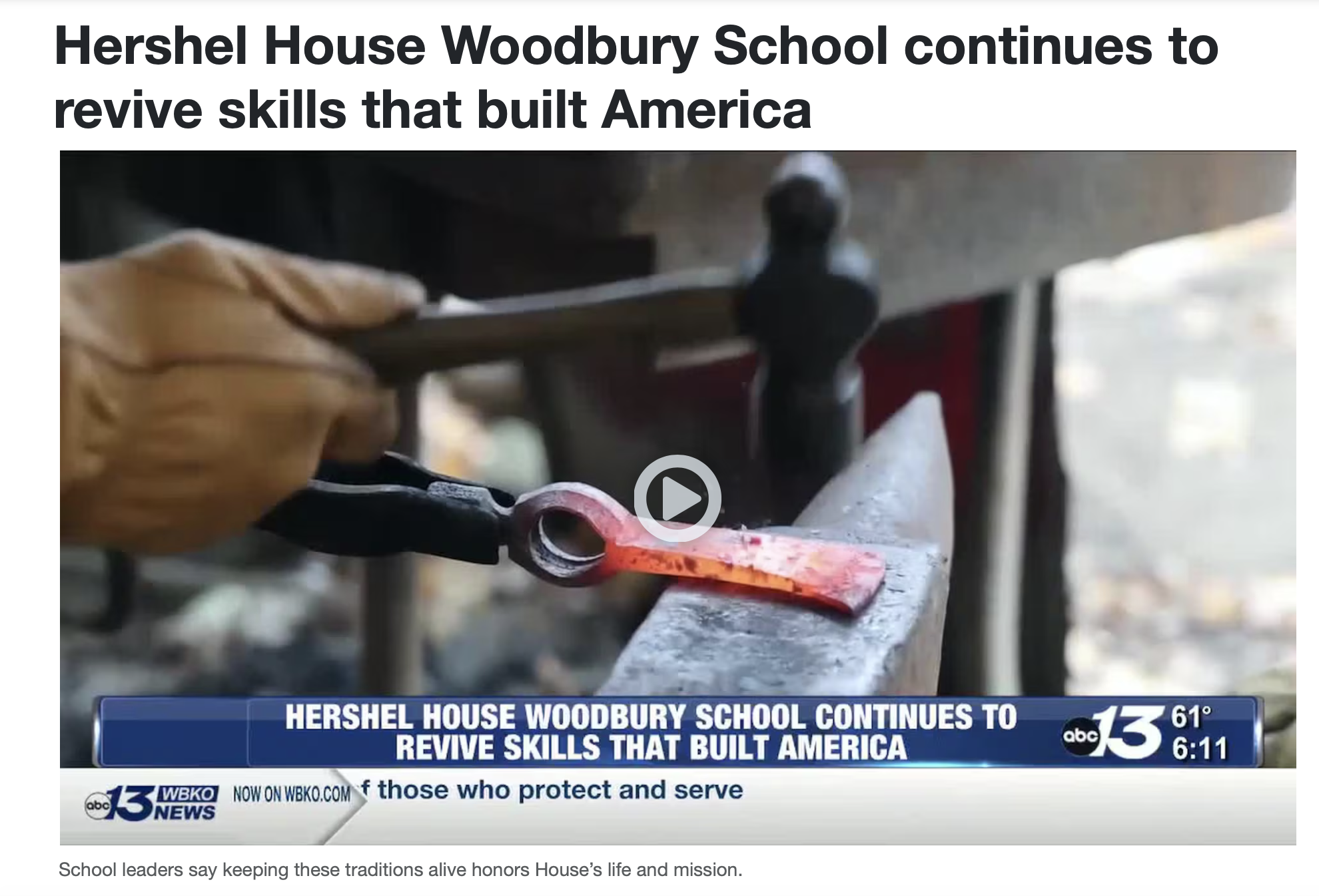 Foudation pipe tomahawk class featured on local news
