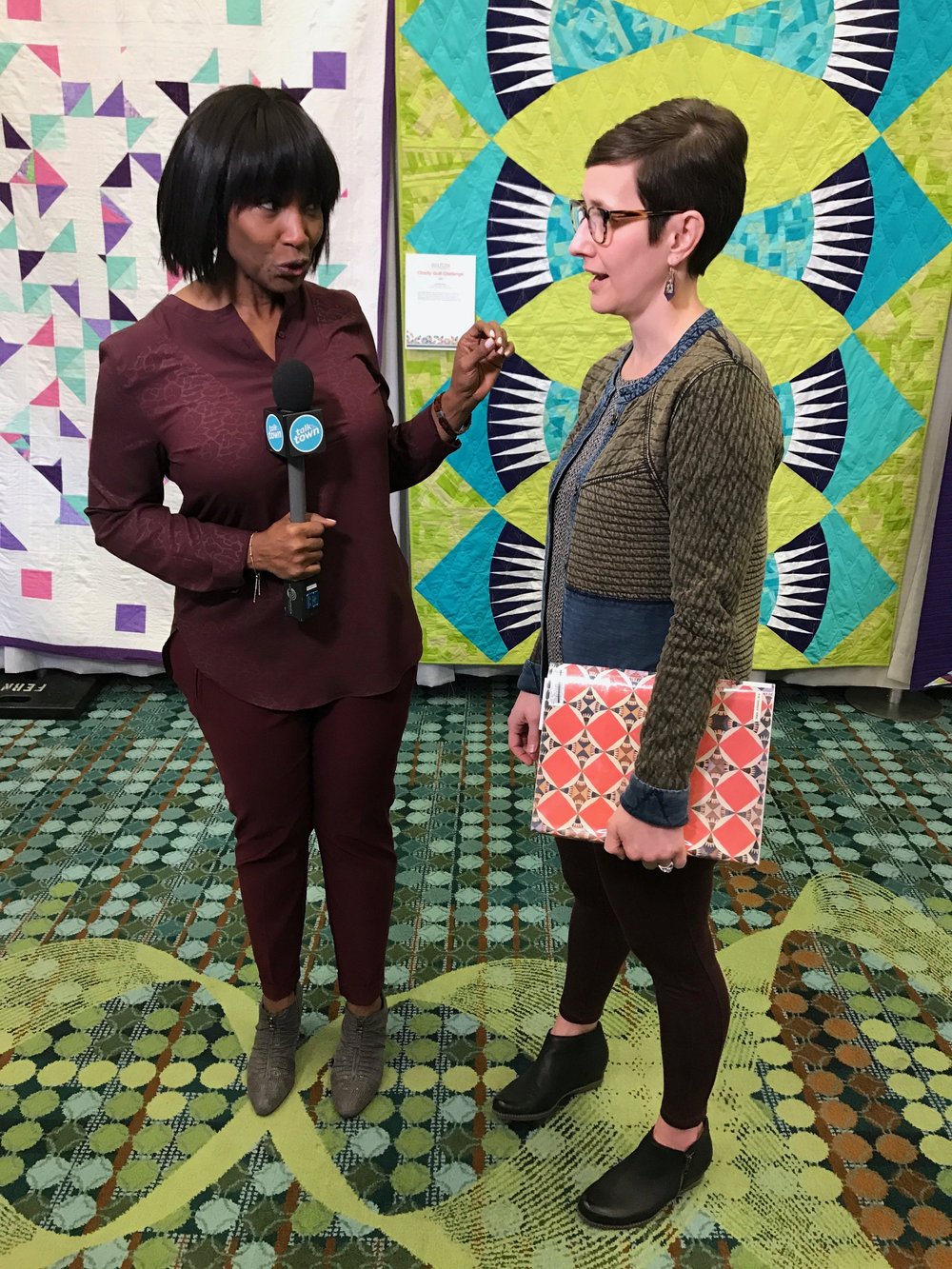  I was interviewed by News Channel 5 about ChattMQG's modern basket quilt. 