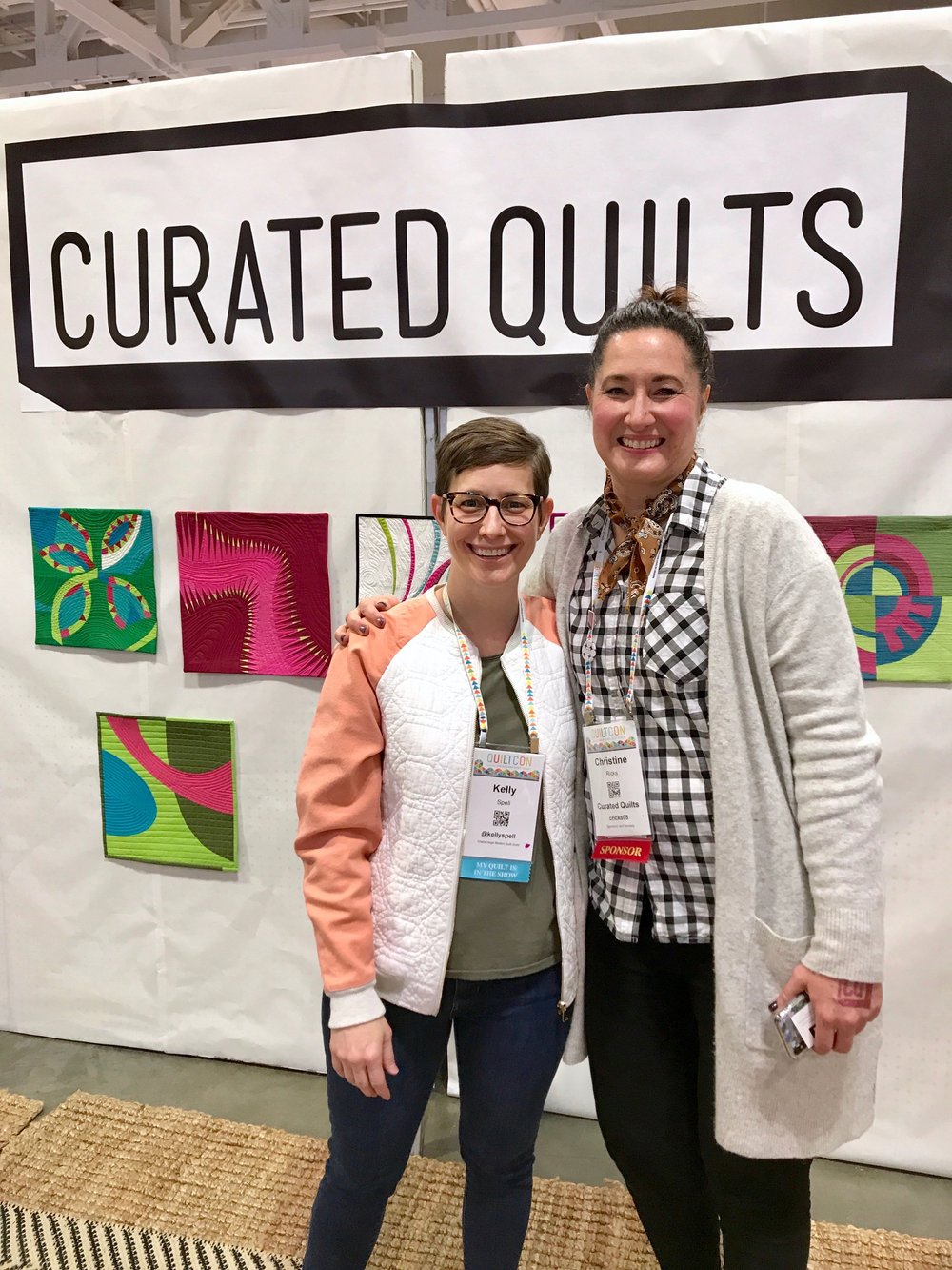  Hanging out with Christine Ricks at the Curated Quilts booth. 
