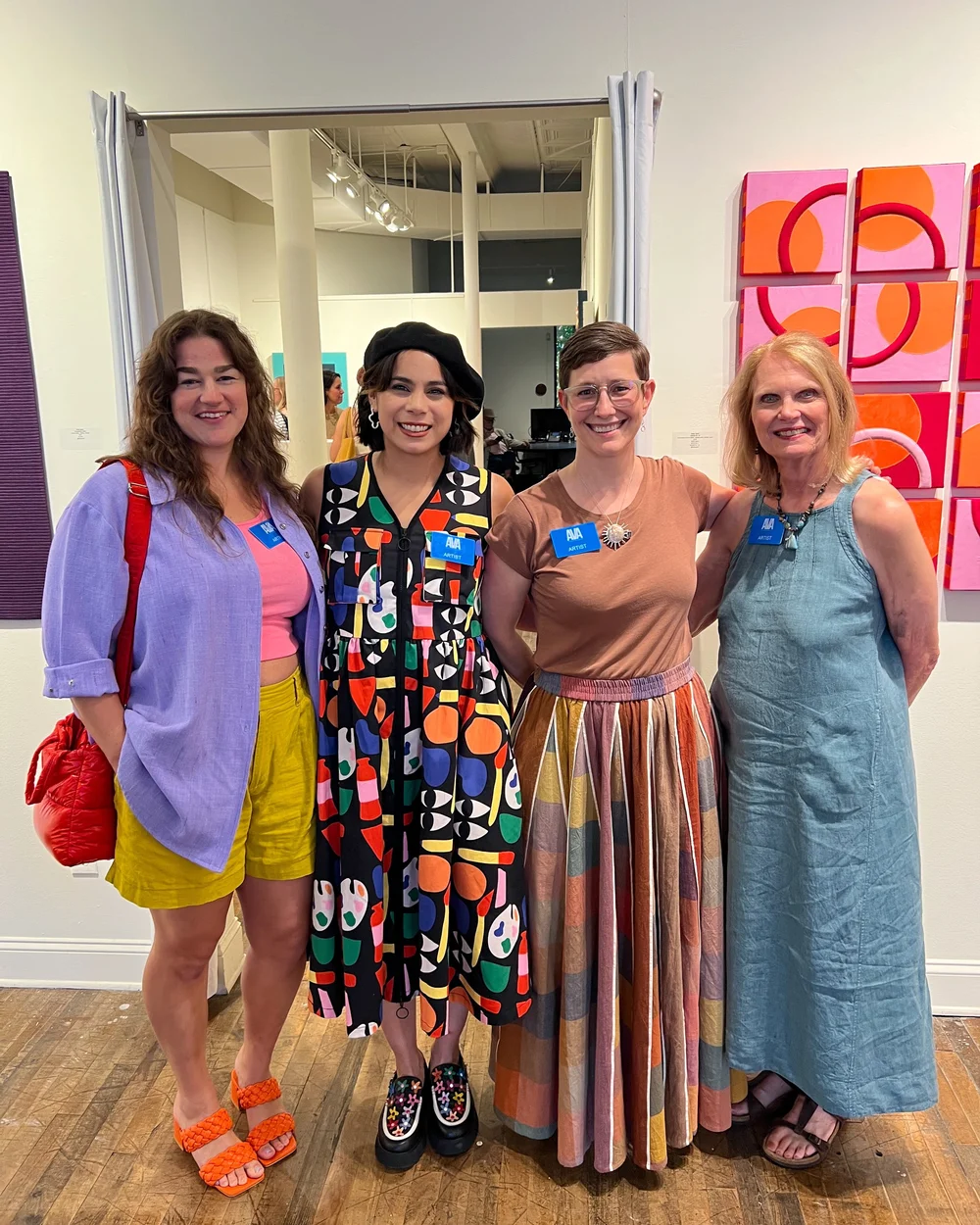 With fellow artists Katie Aronat, Jan Burleson, and Jessica Schulman