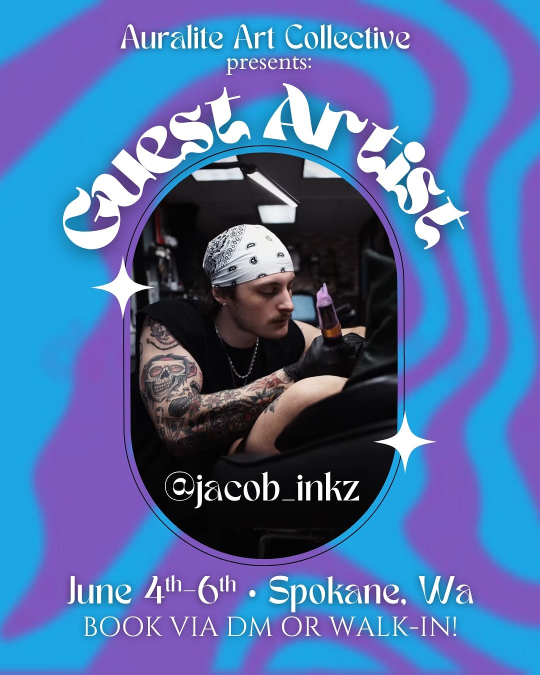 Guest Artist Spotlight: @jacob_inkz 🔥
We’re stoked to welcome Jacob to Auralite Art Collective June 4th–6th!
From American Traditional to illustrative, Jacob brings clean execution and dynamic detail to every piece.
📍Spokane, WA
Booki