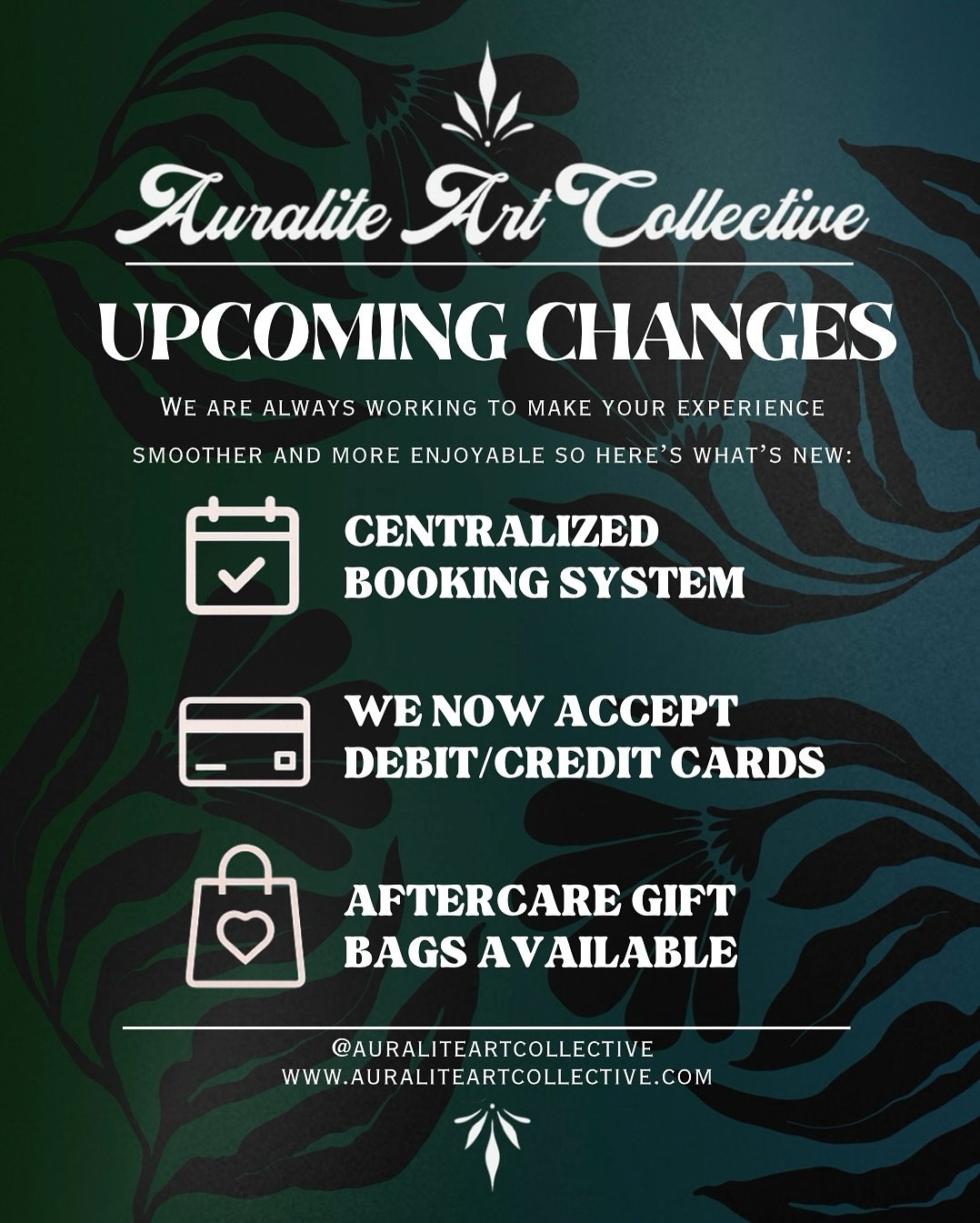 Big Changes at Auralite! 🤍✨
We’re always looking for ways to evolve and make your experience even better so we’ve got some exciting updates to share!
•
✨ Centralized Booking: Smoother scheduling, faster replies for all artists. Book