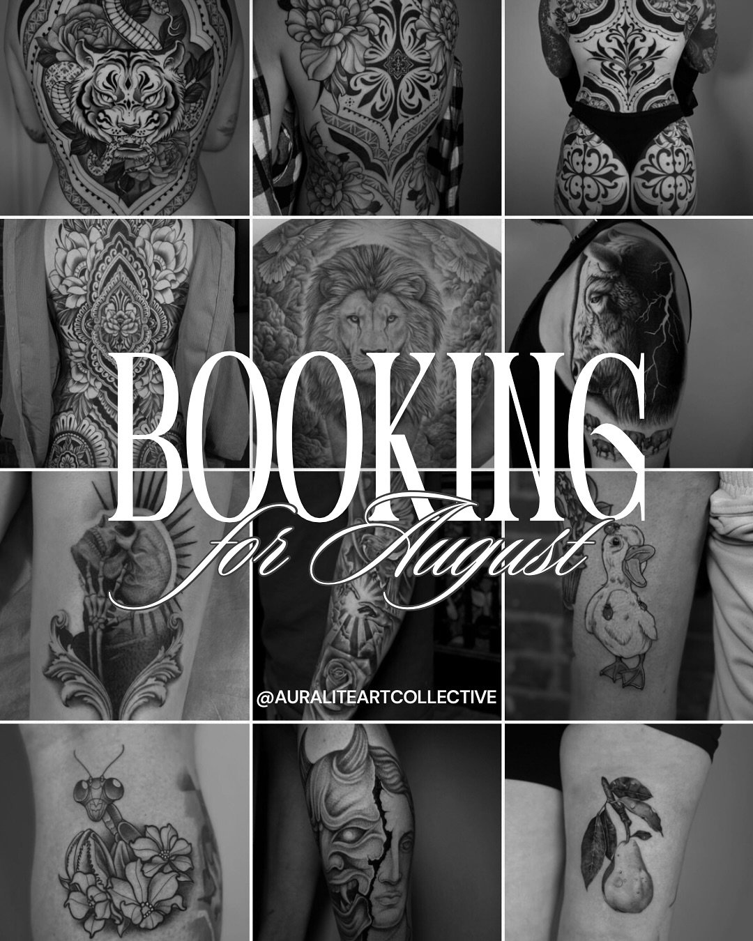 Are you ready for new ink?
Whether you’re planning a fine line piece, bold statement, or something totally custom… our artists at Auralite Art Collective are now booking for August & September
✨ All styles welcome
✨ Award winning ar