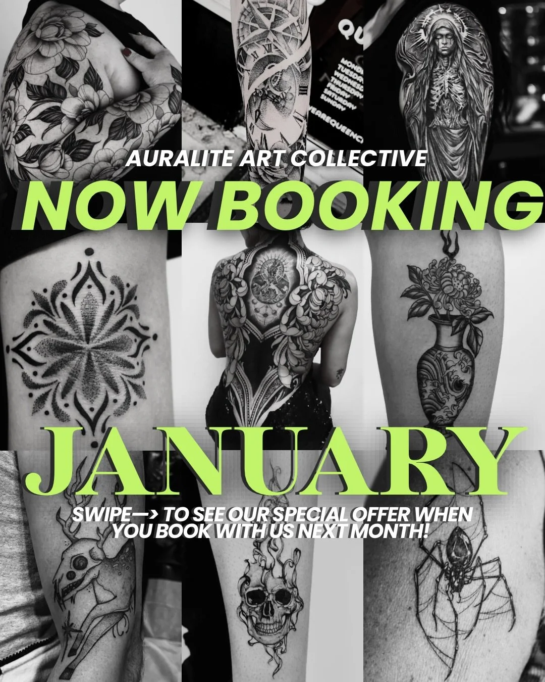 Booking a tattoo in January 2026 just got even better.

When you book a tattoo session with Auralite Art Collective, you&rsquo;ll receive a free full-size @tattoogoo aftercare gift bag (if booked in December) designed to support proper healing and ke