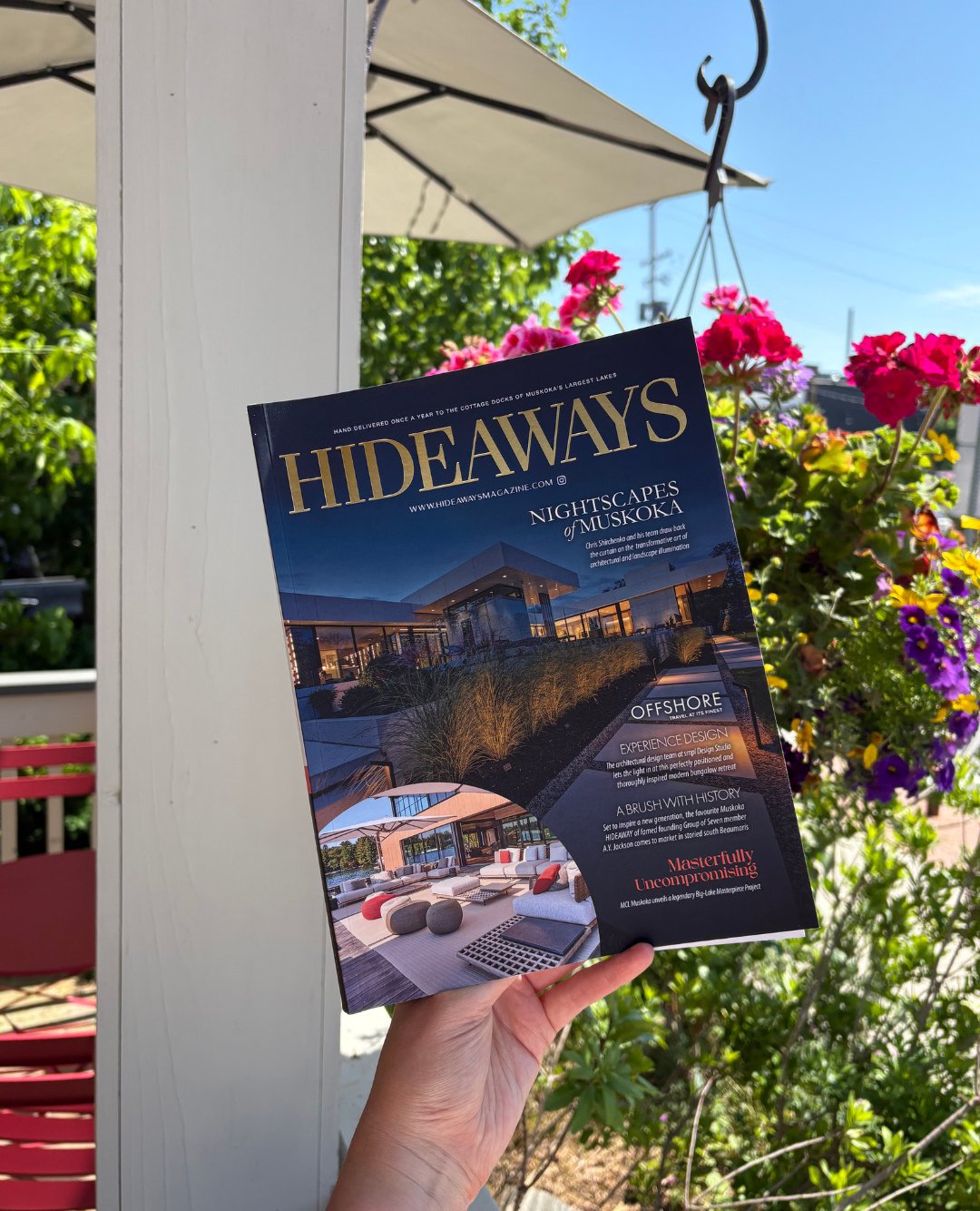 Another summer, another @hideawaysmagazine 🎒 stop by for a copy to enjoy on the dock!⁠
⁠
Thank you to our friends at Allair Media 📝⁠
⁠
#relishmuskoka #muskokalife