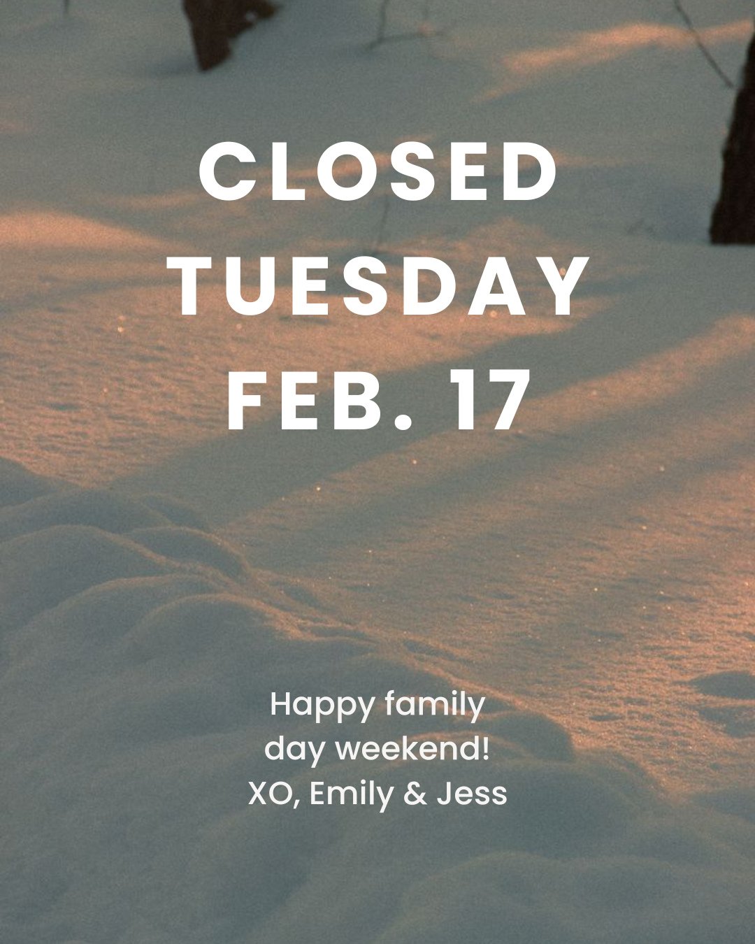 We're taking a long weekend, see you on Wednesday, February 18th! ⁠
⁠
#relishmuskoka #muskokalife