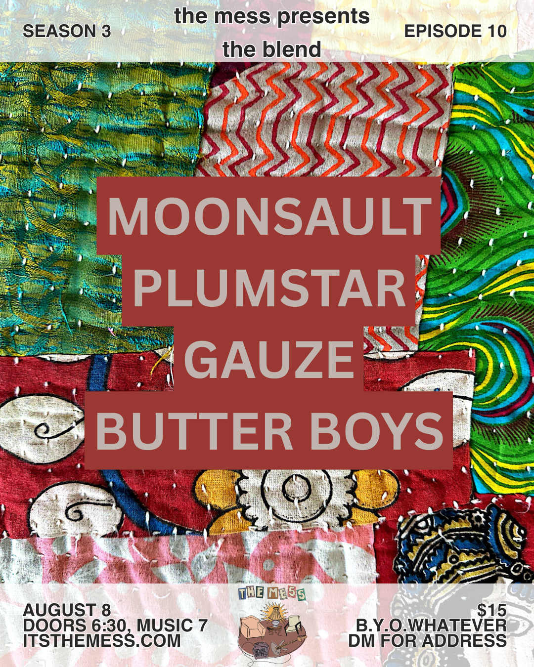 Moonsault, Plumstar, Gauze, Butter Boys flyer