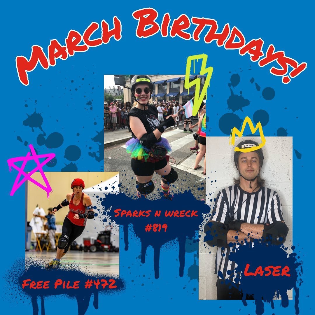 🎶Happy birthday month to you 🎶 
Free Pile #472
Sparks n Wreck #819
Laser 🦓 

#ithacarollerderby #ilwr #rollerderby #happybirthday #birthdaymonth #rollerskating #rollerderby #ithacany #flx #celebrate