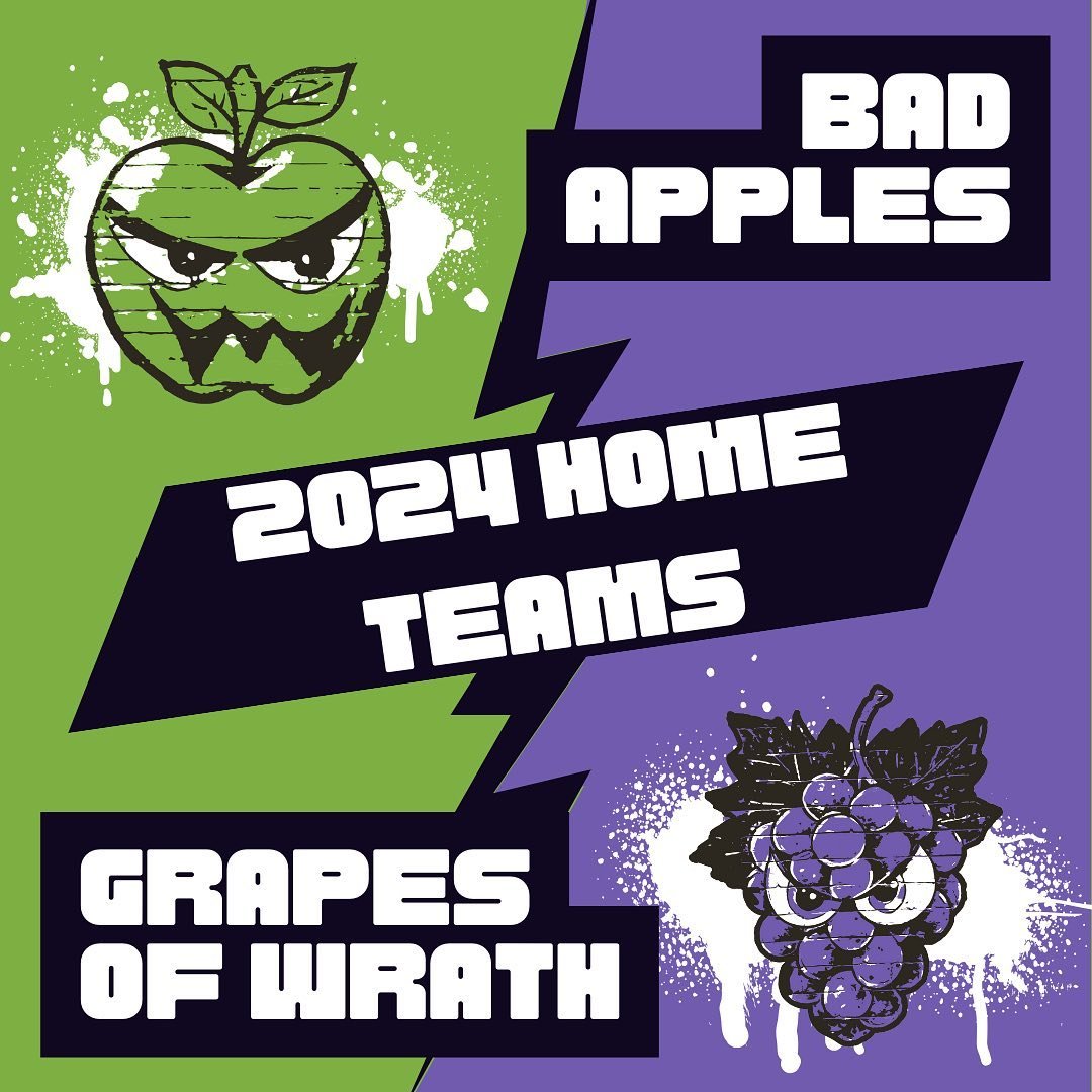 INTRODUCING ILWR 2024 HOME TEAMS!

The Bad Apples🍏 vs The Grapes of Wrath 🍇 

#ithacarollerderby #ilwr #rollerderby #HomeTeam #badapples #grapesofwrath #ithaca #ithacany #wftda #TeamSpirit