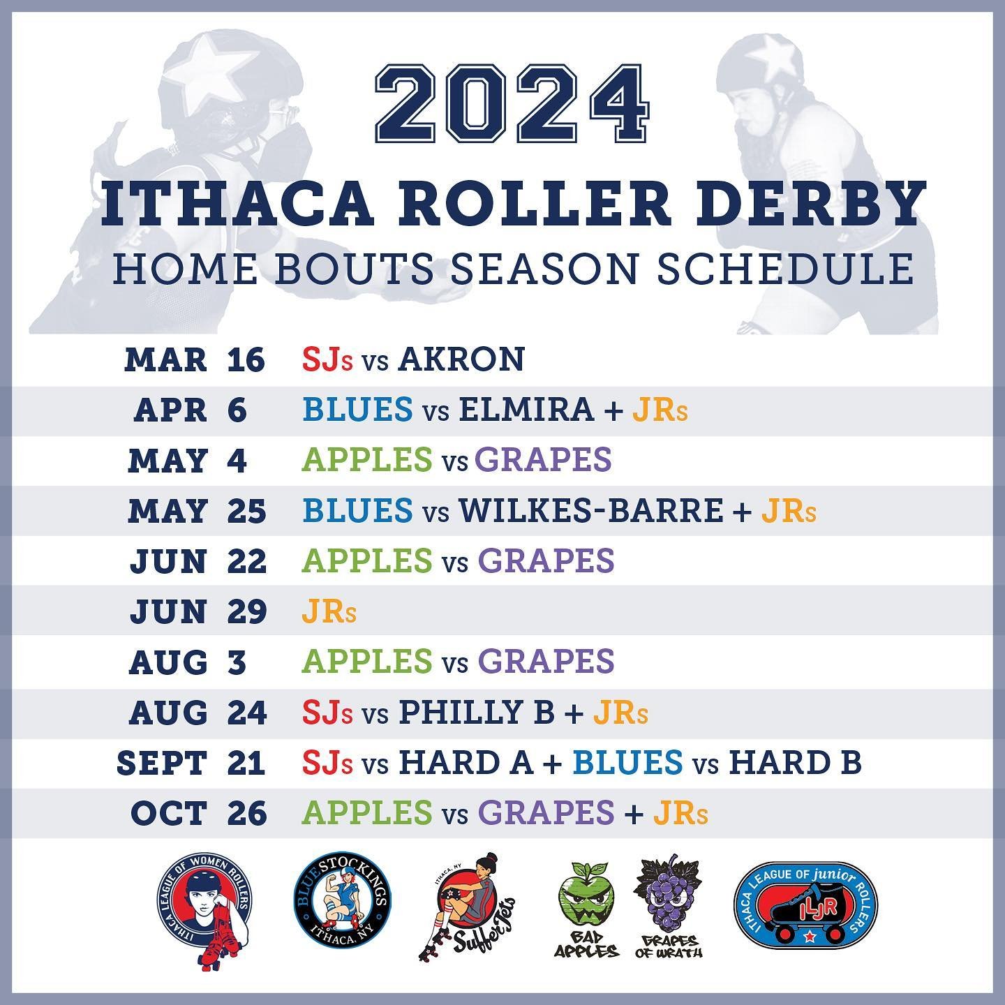 🌟 HOME GAMES GALORE 🌟 Need some derby in your life?? Here&rsquo;s when to come watch! These are all of the games happening this season at 🔥THE MAUL🔥  update your calendars ASAP!! 

Specific bout and ticket details will be posted closer to the eve