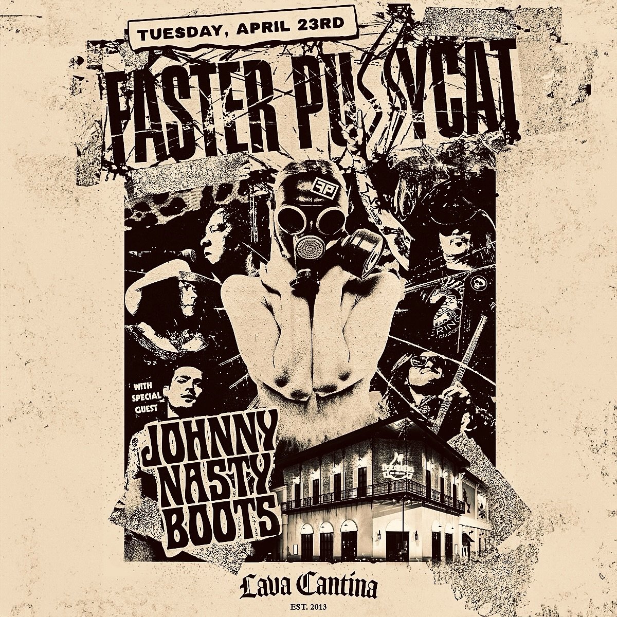 🔥 Faster Pussycat @lavacantinatc on Tuesday, April 23rd starting at 7PM with special guest Johnny Nasty Boots! 🔥

🎟️🎟️➡️ LavaCantina.com

👀 General Admission for this show is CHARGED. Reserved seating on our VIP Patio and Balcony is available fo