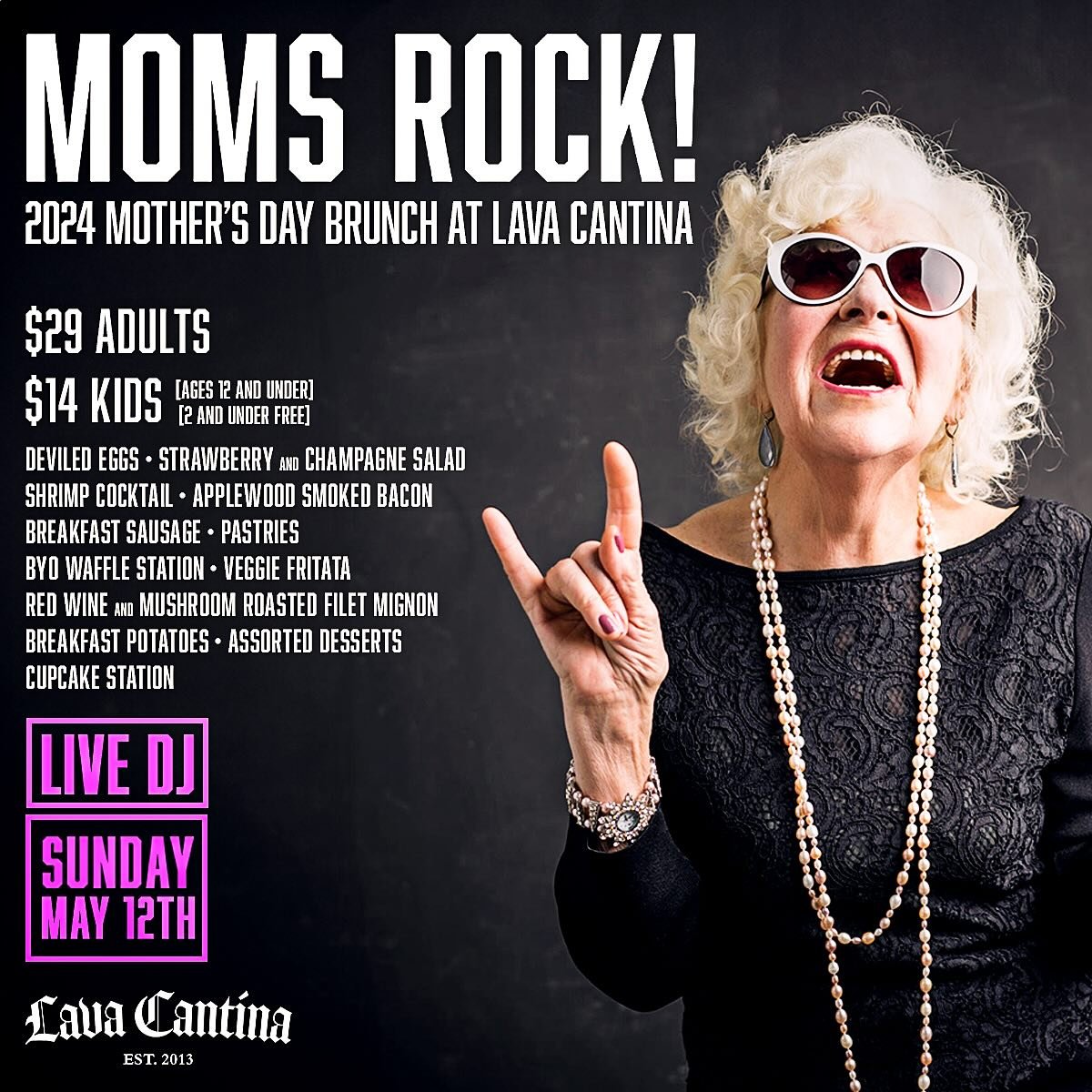 🚨 SUNDAY, MAY 12TH @lavacantinatc 🚨

MOMS ROCK! Mother&rsquo;s Day Brunch 
Buffet | Live DJ 
10 AM - 2 PM
RESERVATION TIX BELOW
(Brunch paid upon arrival at venue)
🎟️🎟️➡️ https://tinyurl.com/bdeheszy

💥💥💥💥💥

NEO SOUL SUNDAYS with ROXIE MUSIQ