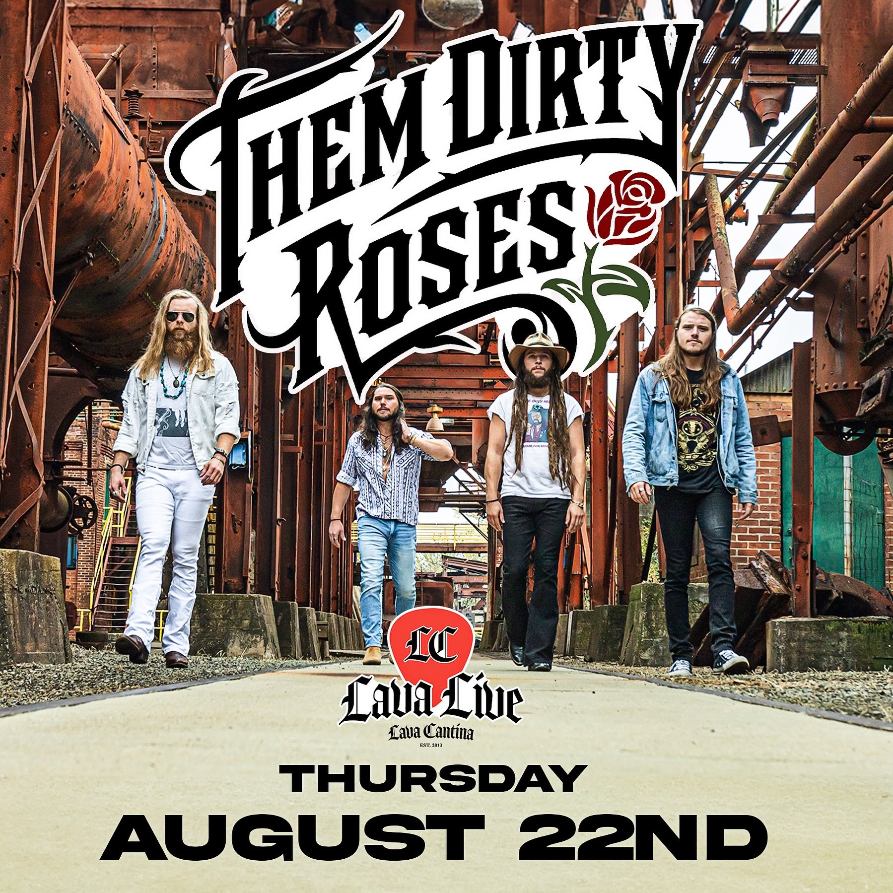 🚨 JUST ANNOUNCED! Them Dirty Roses @lavacantinatc August 22nd!!! 🚨

***PRE-SALE FOR ALL LAVA CANTINA PLATINUM AND BLACK CARD MEMBERS BEGINS WED 5/15 AT 10 AM***

***TIX ON SALE FRIDAY 5/17 AT 10 AM***
_________

🔥 We are very excited to announce t