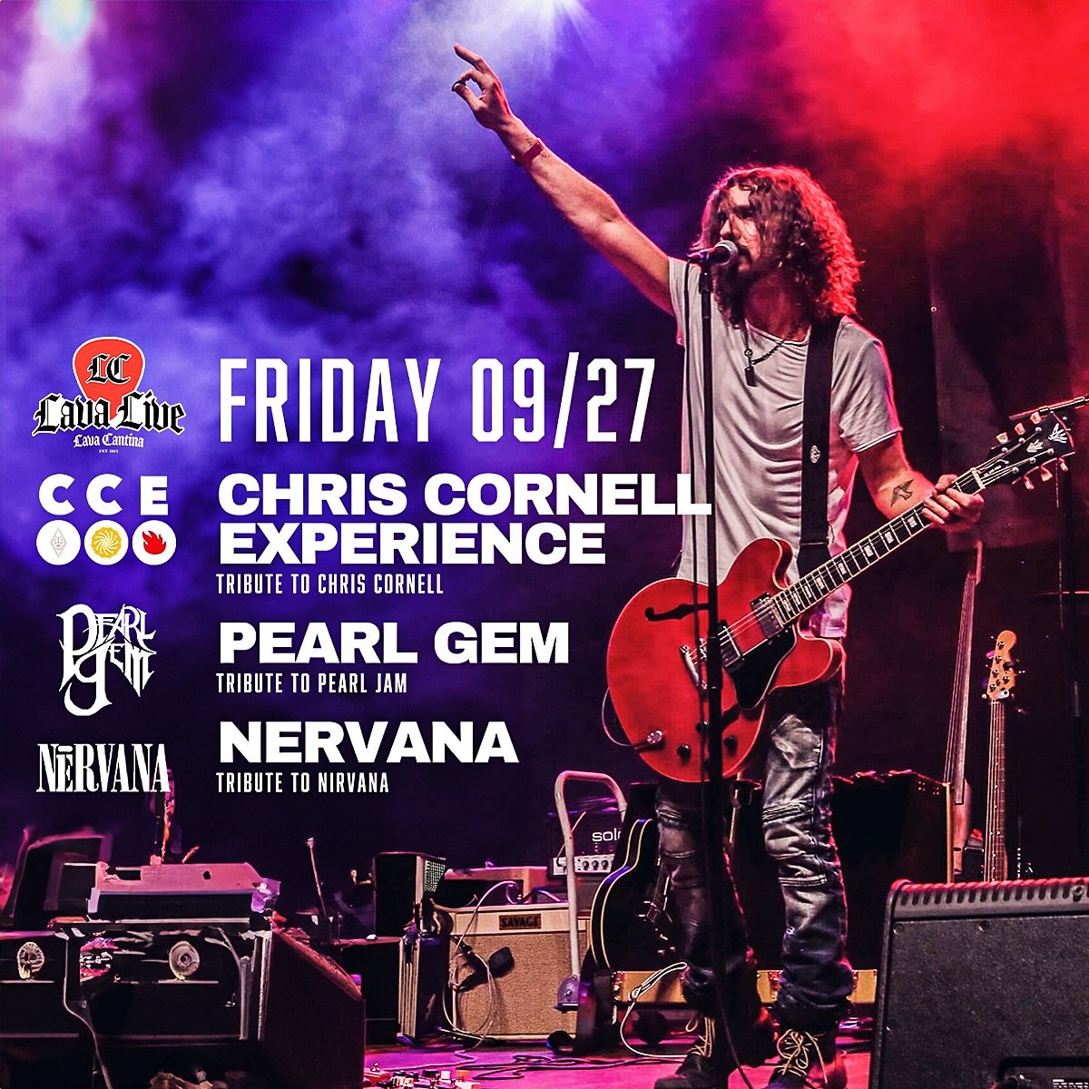 🔥GRUNGEFEST 2024!!!!🔥

💥It&rsquo;s a night of rock legends you&rsquo;re not going to want to miss! Come rock to your favorites from Audioslave, Soundgarden, and Temple of the Dog as Chris Cornell Experience takes the main stage @lavacantinatc on F