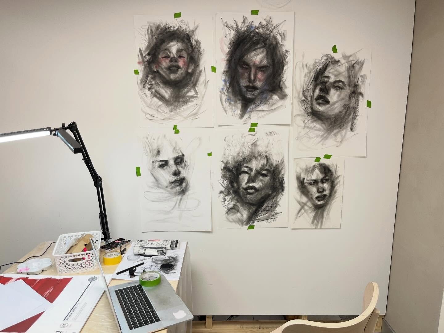 Size: A2 Original Charcoal Drawing
Available for sale
A glimpse into what&rsquo;s hanging on my studio wall.
So far all the recent pieces of this years daily challenge.