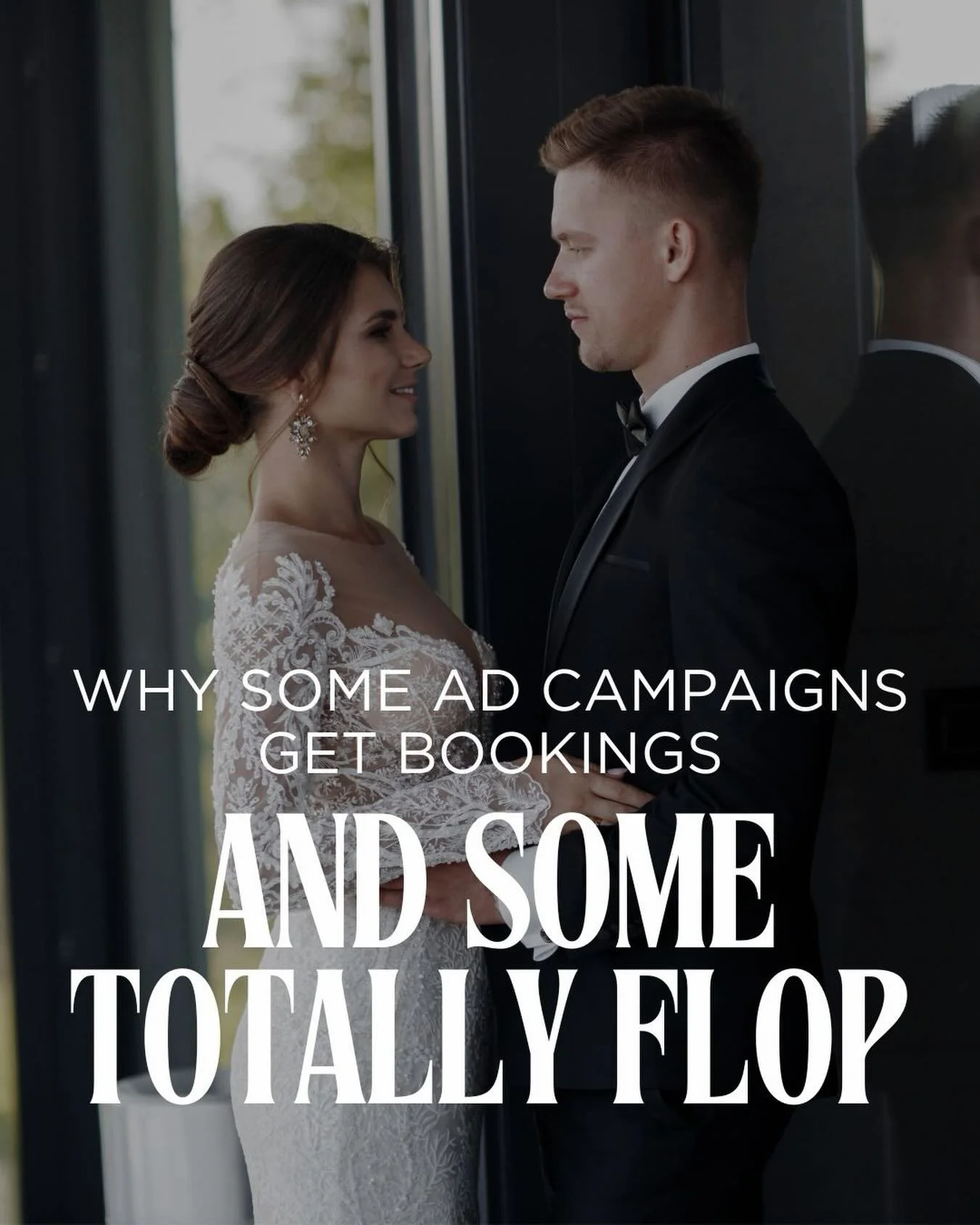 Ever wonder why some people seem to get tons of wedding inquiries + bookings with ads while others get crickets? 👀 

(Or even WORSE, a bunch of low-quality leads)

A successful ad campaign needs to have a few critical things dialed in, or else you&r