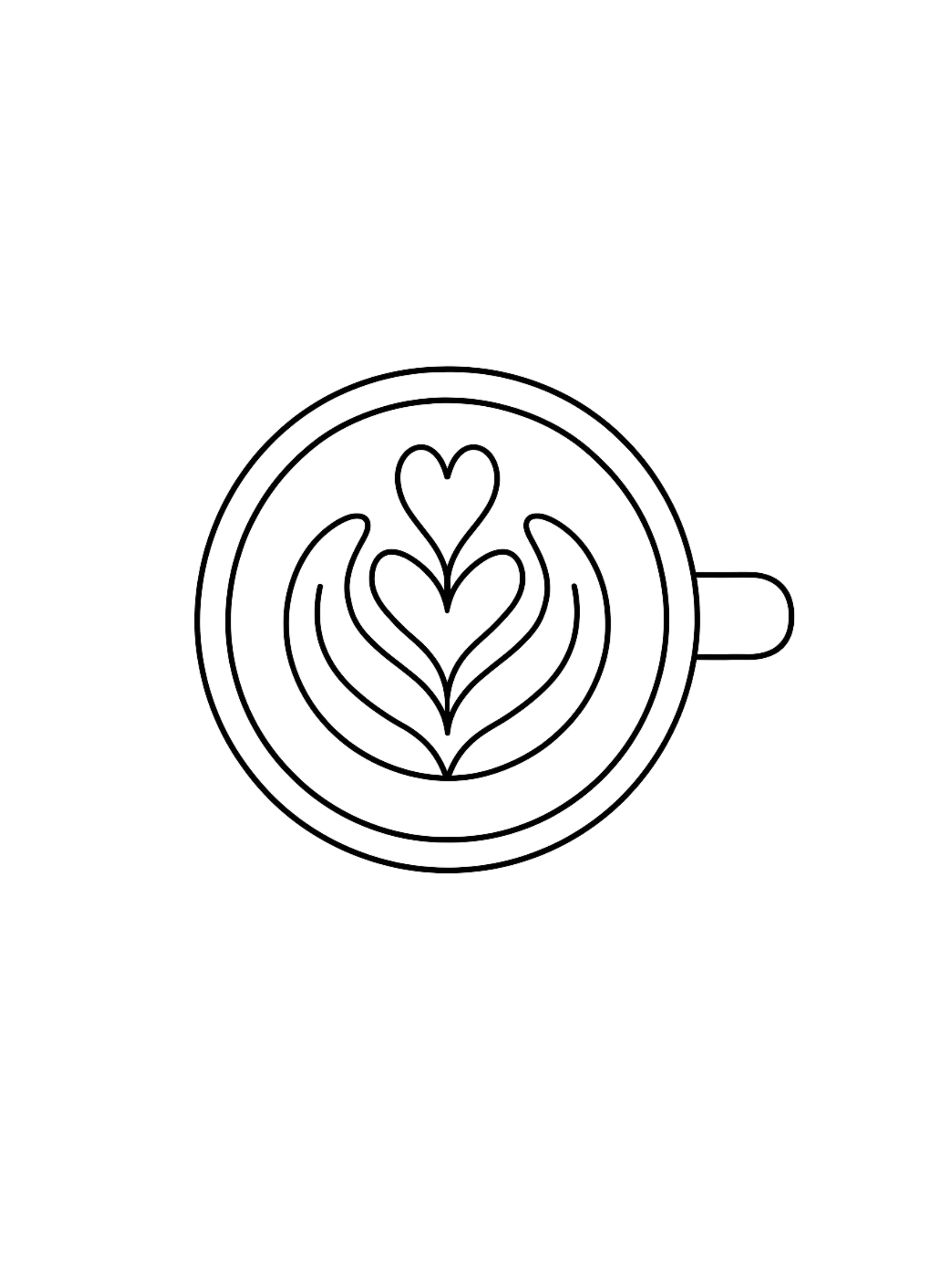 Black and white line drawing of a female face with heart-shaped lips and a halo of leaves or petals around her head.