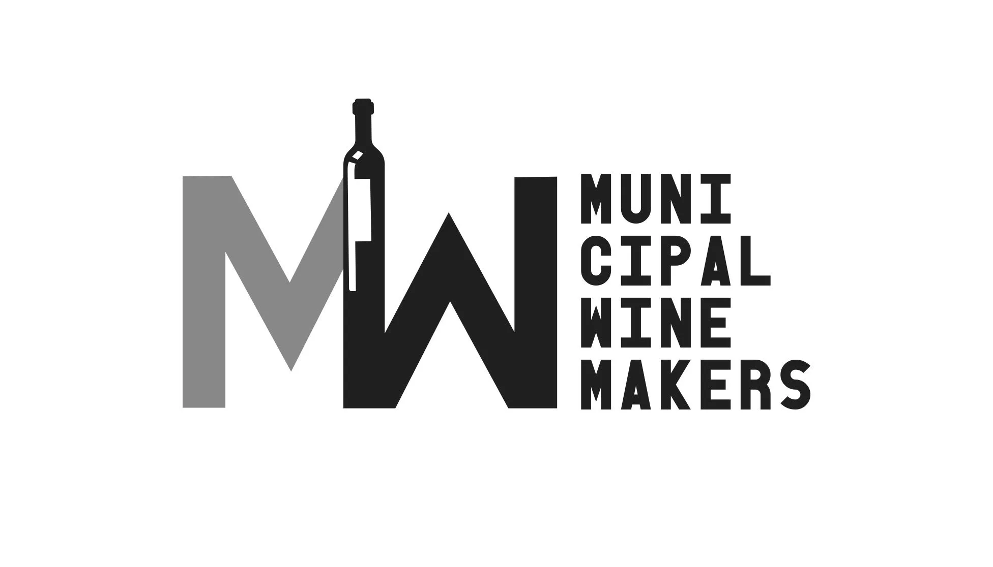 Logo for Municipal Winemakers featuring "MW" with a wine bottle incorporated.