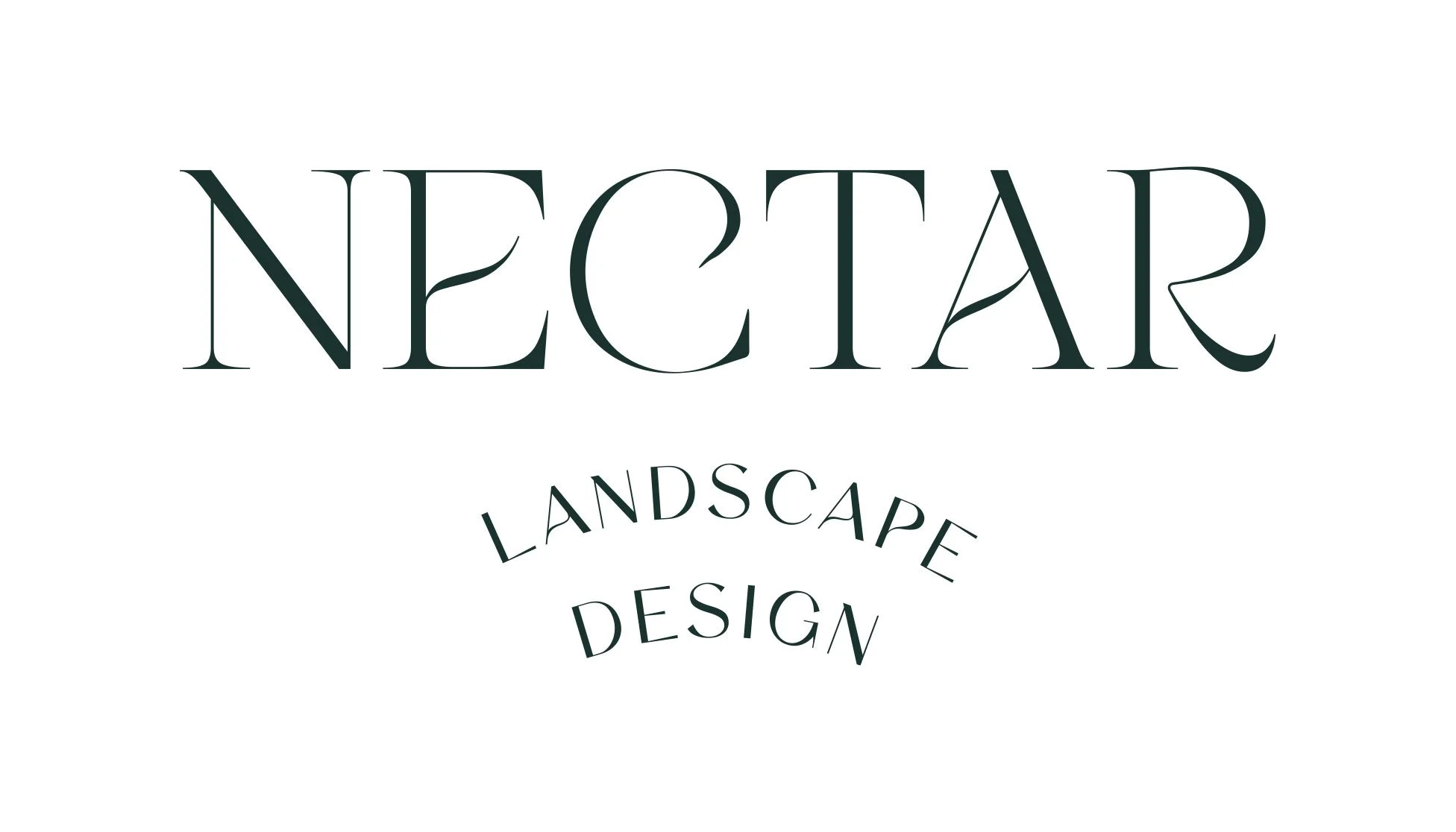 Nectar Landscape Design logo with stylized text on a white background.