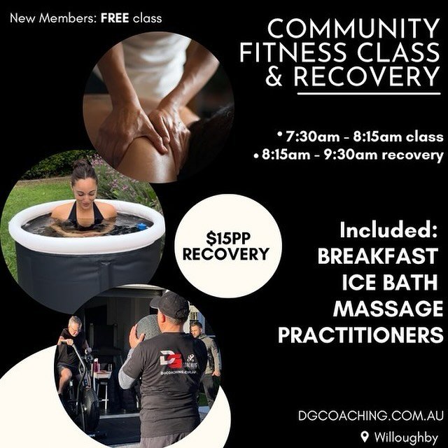 OUR NEXT COMMUNITY DAY IS JUST AROUND THE CORNER! AND IS NOT TO BE MISSED! 💪🏻

SAVE THE DATE!!!
📆 APRIL 27TH
🕛 7:30AM-9:30AM
🏞️ 133 PENSHURT STREET, NORTH WILLOUGHBY 

WHATS INCLUDED:
🍽️ BREAKFAST 
🥶 ICE BATHS
💆 MASSAGE BY OUR QUALIFIED MASSA