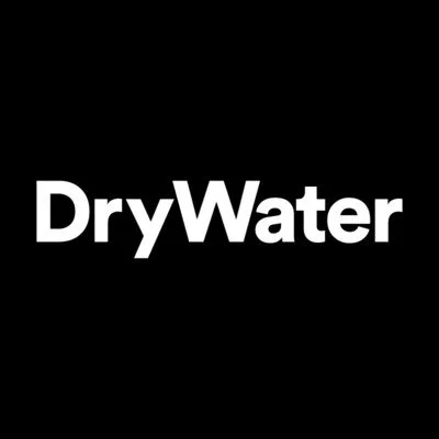 DryWater logo with white text on a black background.