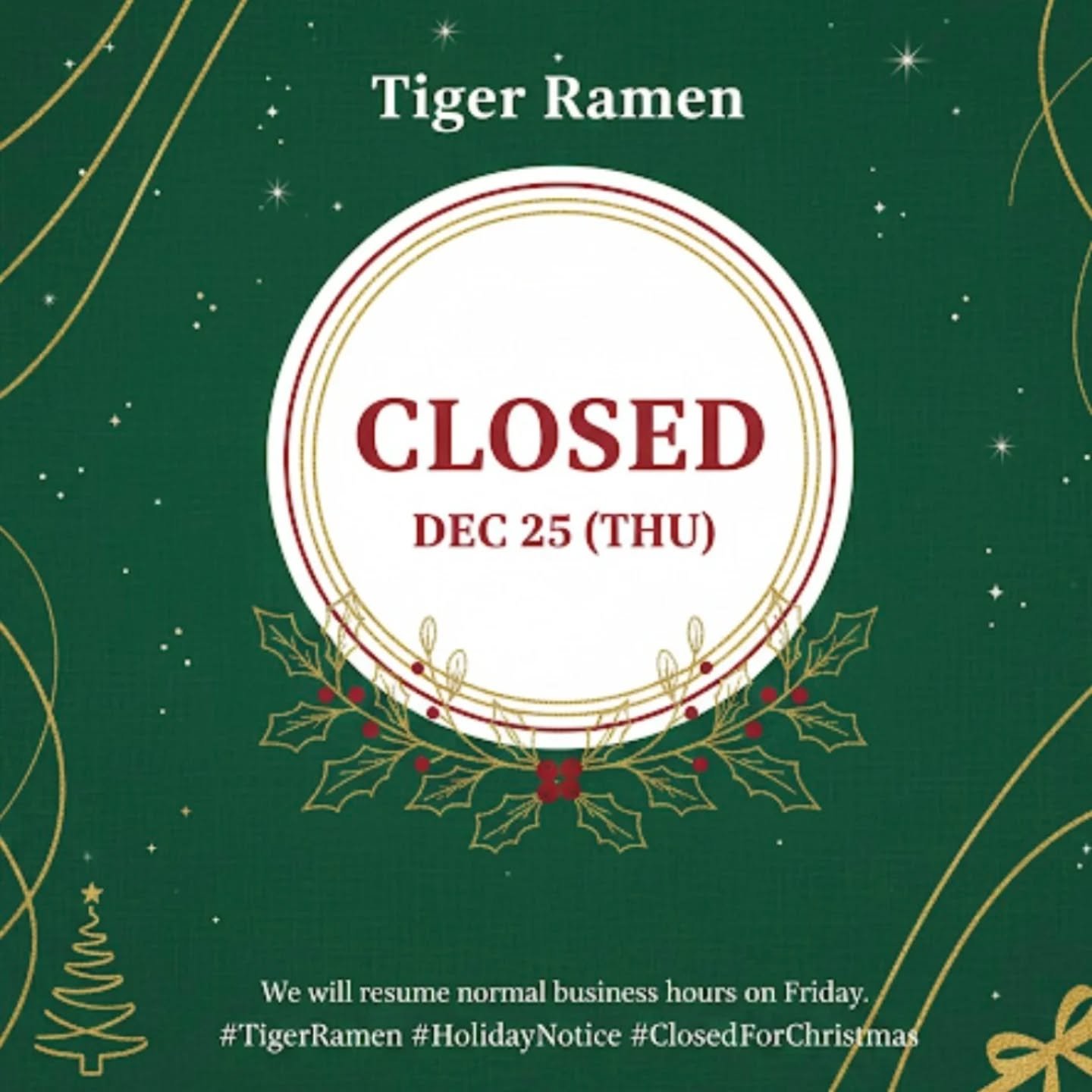 CLOSED TODAY Dec 25.✨
​Wishing everyone a magical Christmas! 🎄
We'll be back to regular hours tomorrow, Dec 26.
​Enjoy your holiday! 🍰🌟