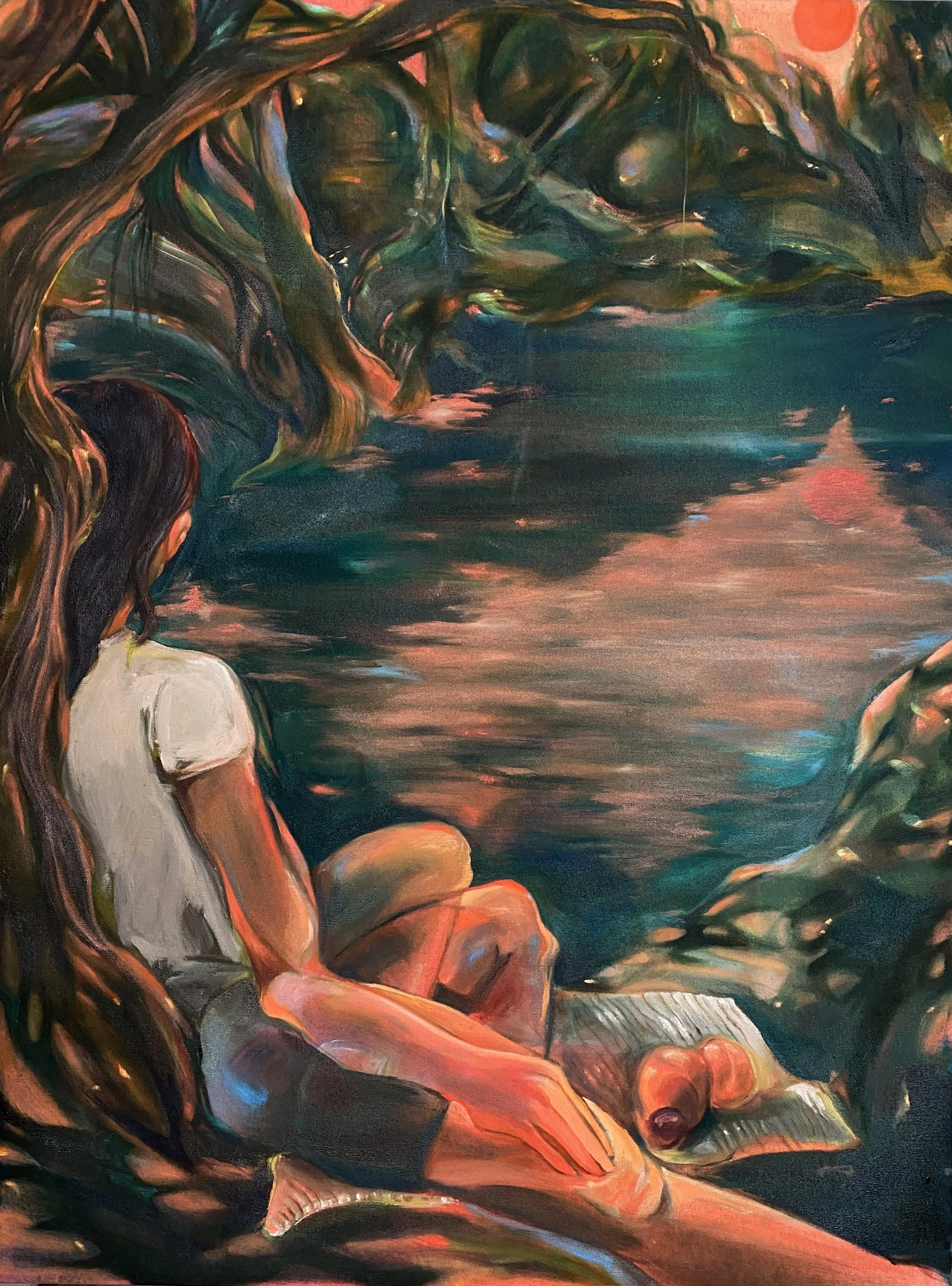 Stone Fruit, 30x40", Oil on Canvas