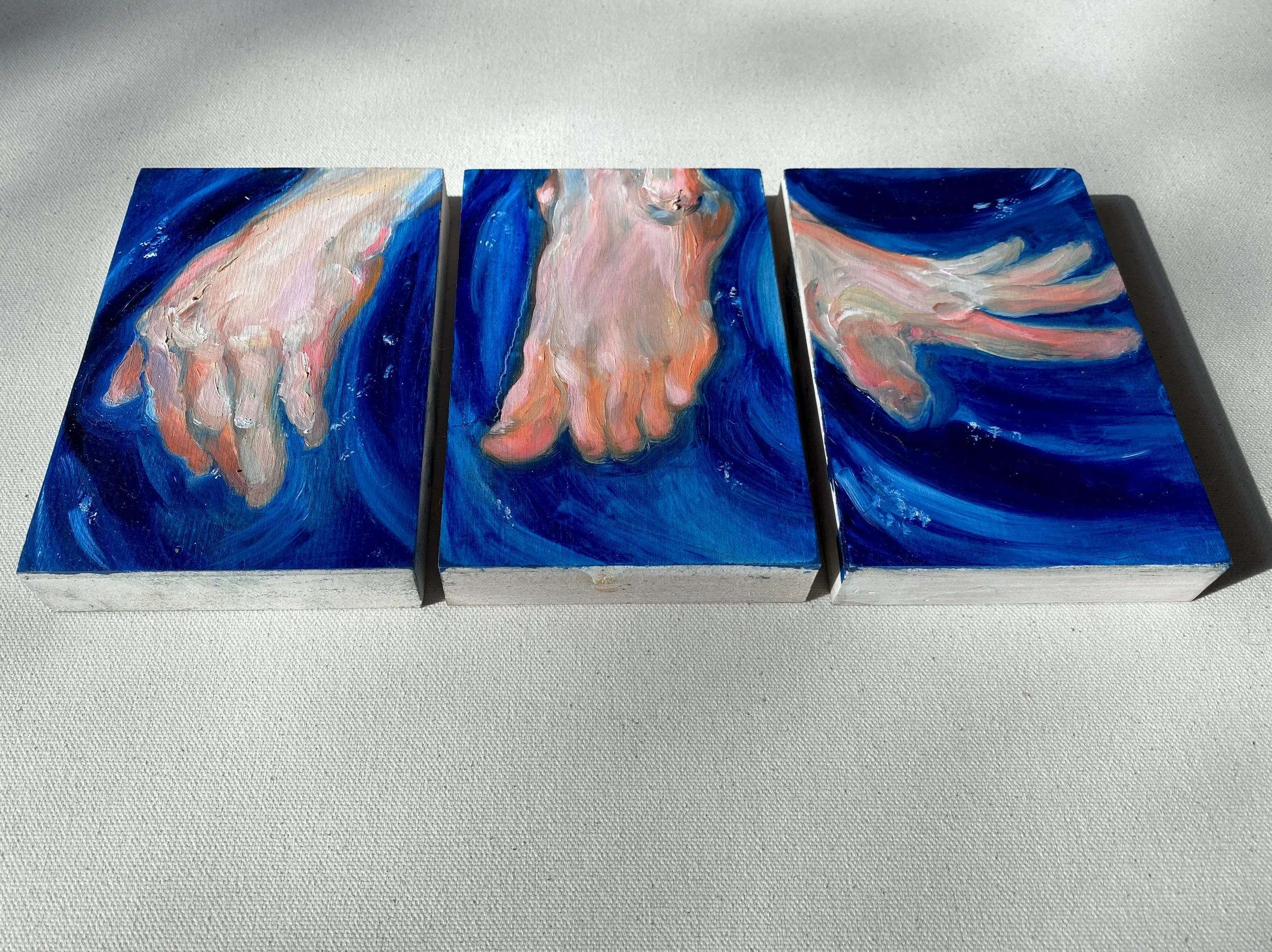 Float I, II & III, Huile sur panneau