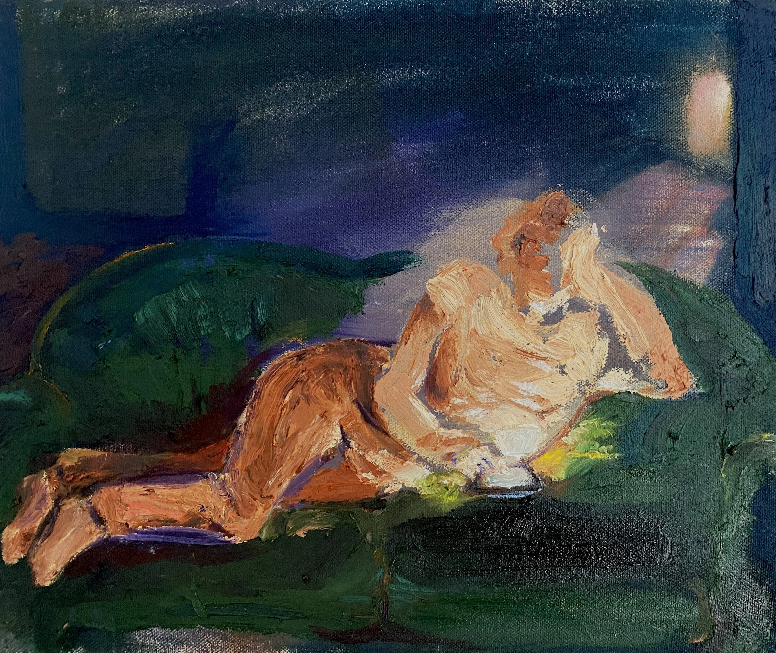 La tablette d'Olympia, 12x9", Huile sur toile