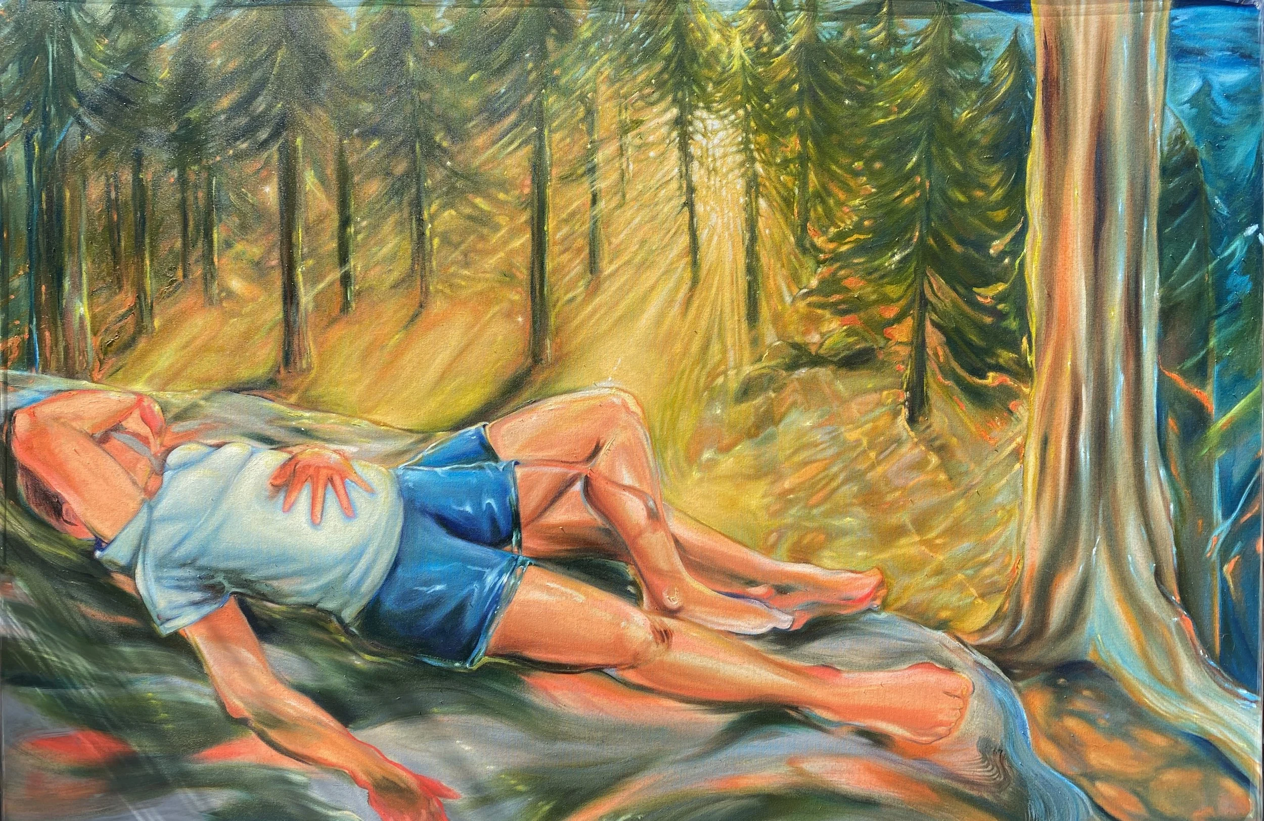 The Lake, 72x48", Huile sur toile