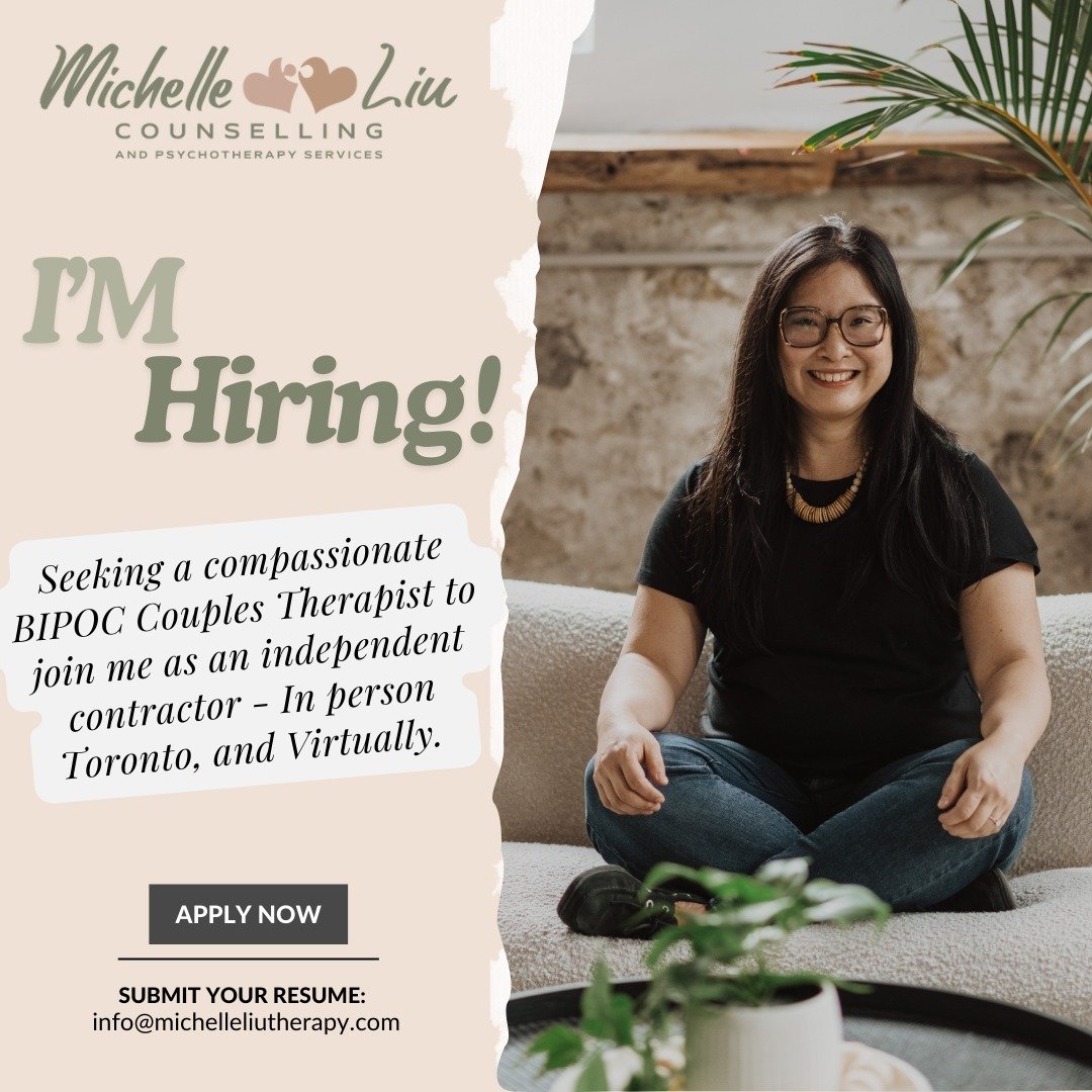 I am excited to announce that I am Hiring! 
Our expanding psychotherapy practice is looking for a compassionate BIPOC Couples Therapist! Join us as an Independent Contractor. Must be EFT-trained, trauma-informed, and experienced in Couples &amp; Rela