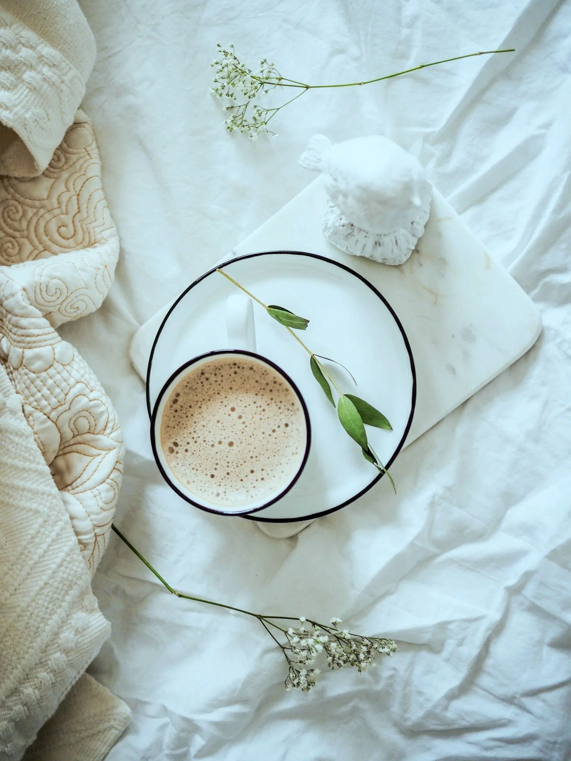 a warm drink in bed