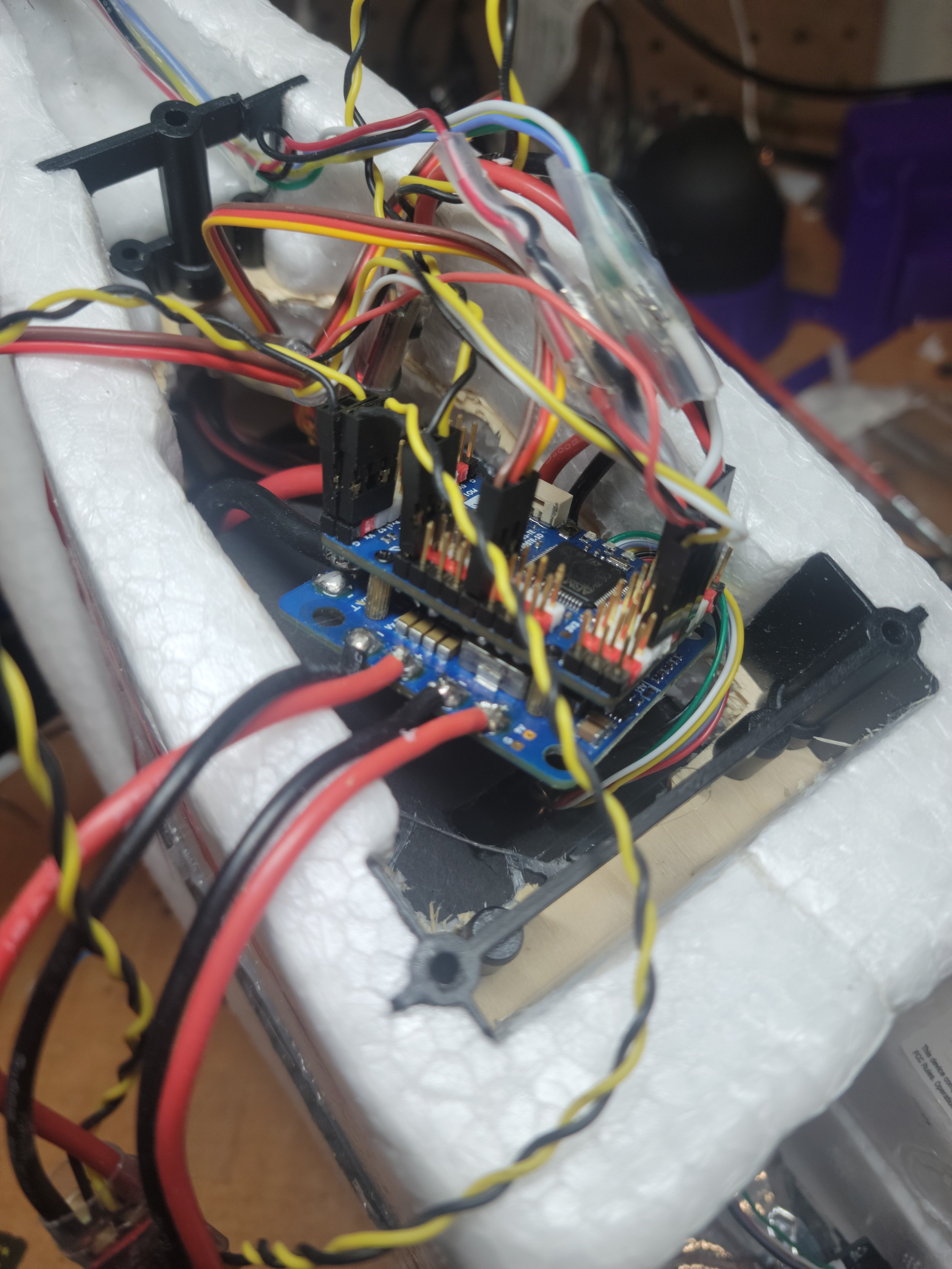 Matek F405 VTOL flight controller all wired up.