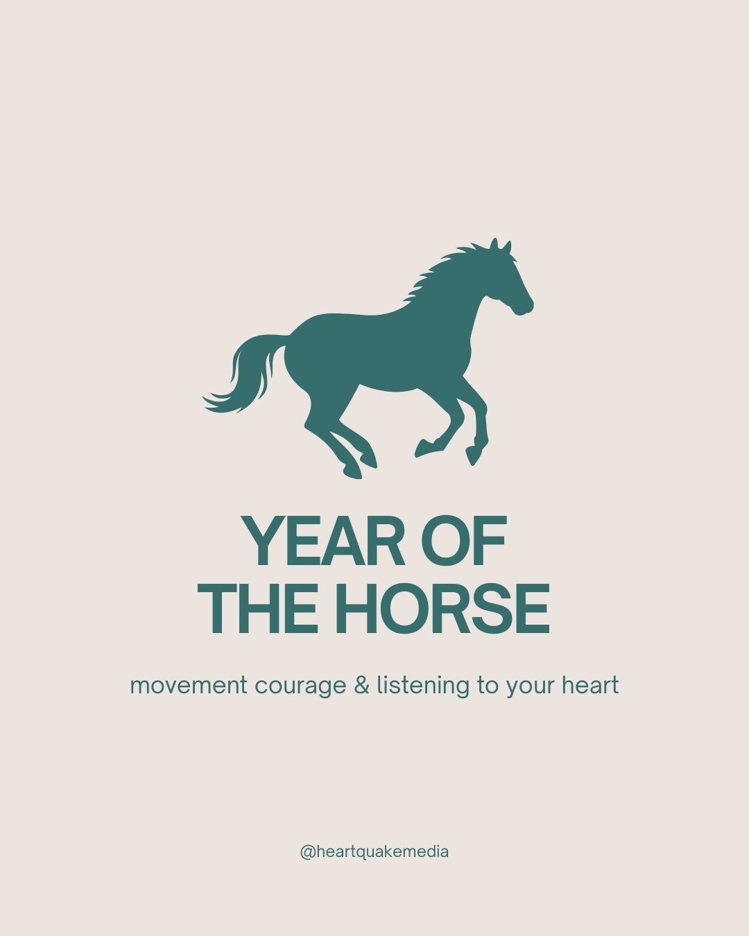 Year of the Horse 🐎

A year of forward movement.
Of trusting your own rhythm.
Of choosing courage over rushing.

This year invites us to move with intention and let the heart lead the way.

Follow Heartquake Media for guidance on caring for your hea