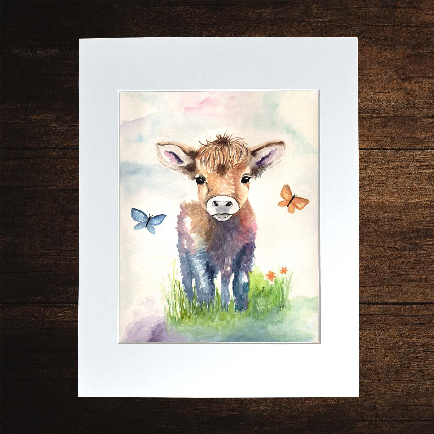Wooly Cow - Original Watercolor Print