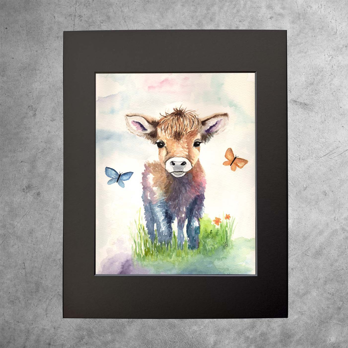 Wooly Cow - Original Watercolor Print