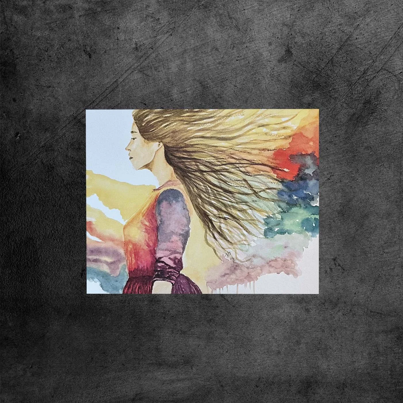 Who Is She? - Original Watercolor Print by Jamie Gaylor. No Matte.