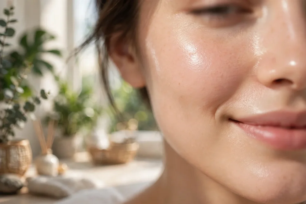 Glowing smooth skin after a dermaplaning facial